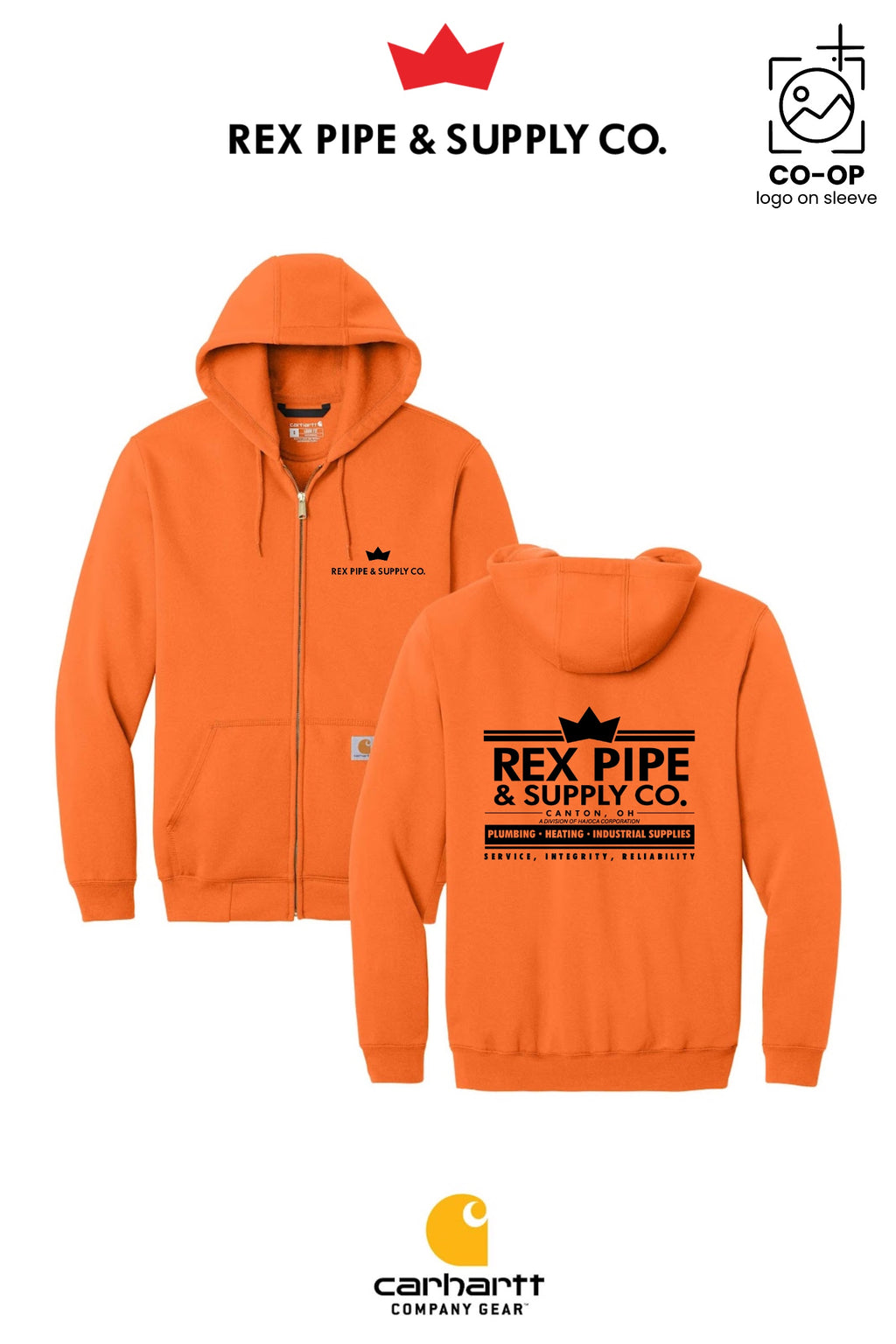 Carhartt® Midweight Hooded Zip-Front Sweatshirt - REX PIPE AND SUPPLY - CANTON