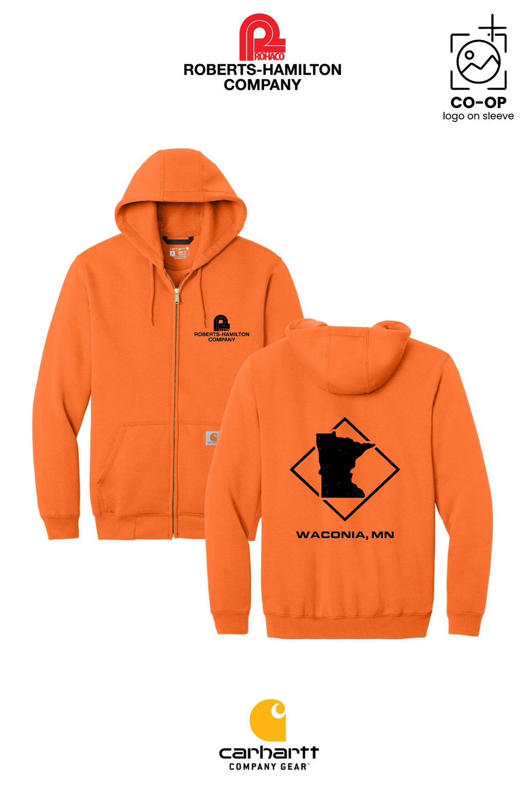 Carhartt® Midweight Hooded Zip-Front Sweatshirt - ROBERTS-HAMILTON - WACONIA