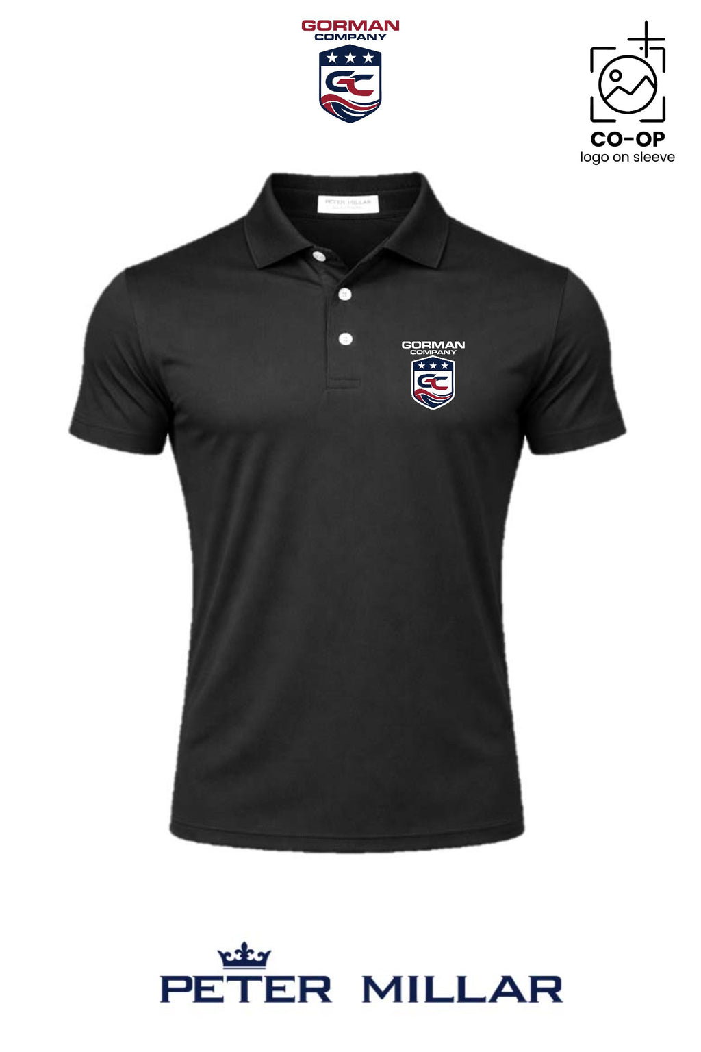 Peter Millar Mens Solid Performance Polo - Self Collar - GORMAN CO - PANAMA CITY