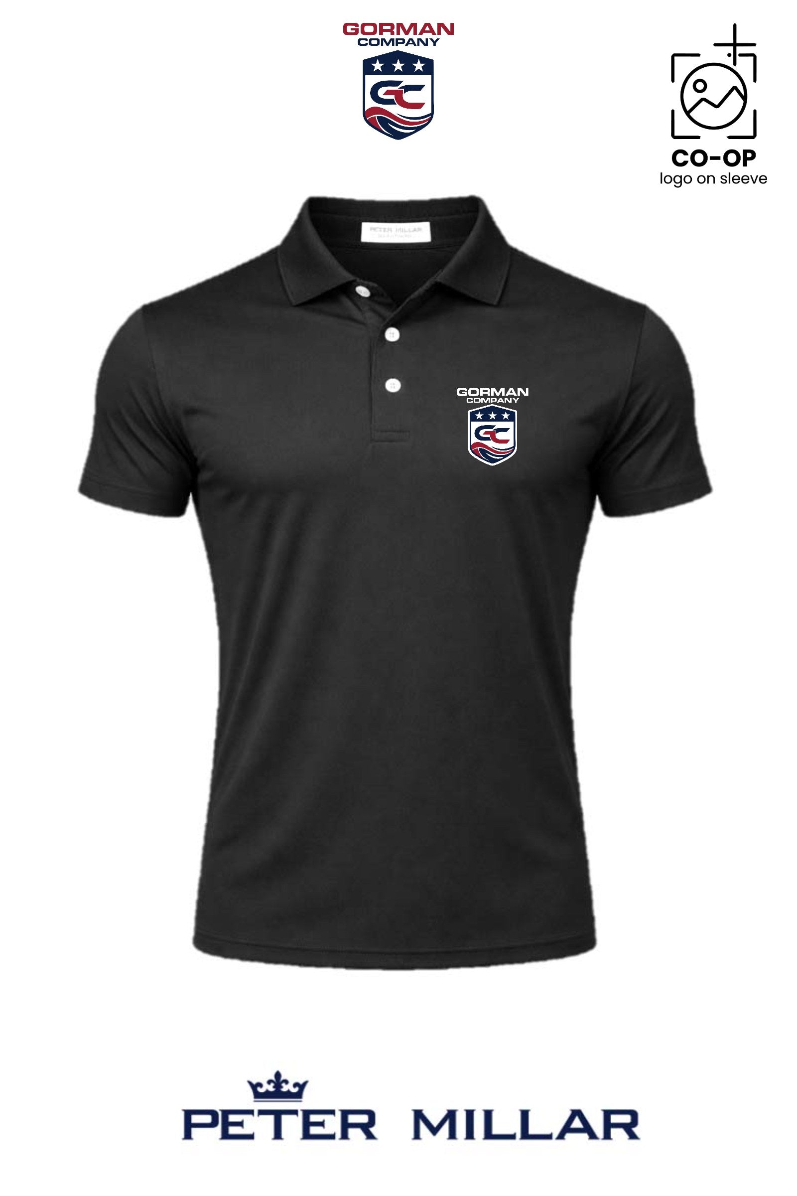 Peter Millar Mens Solid Performance Polo - Self Collar - GORMAN CO - PANAMA CITY