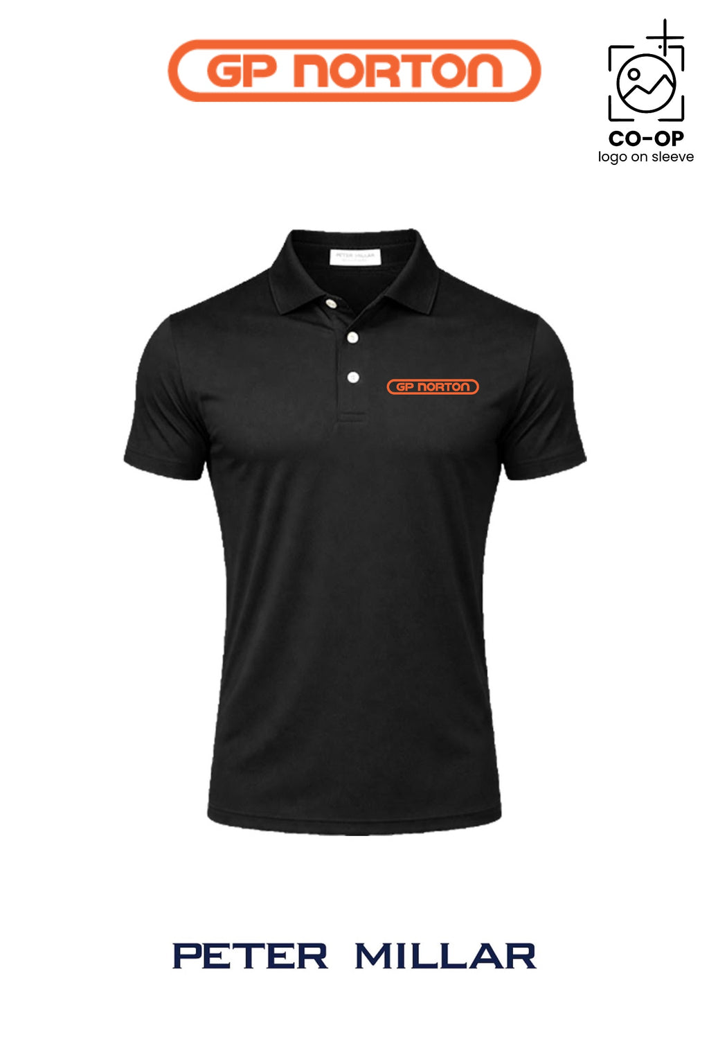 Peter Millar Mens Solid Performance Polo - Self Collar - G P NORTON