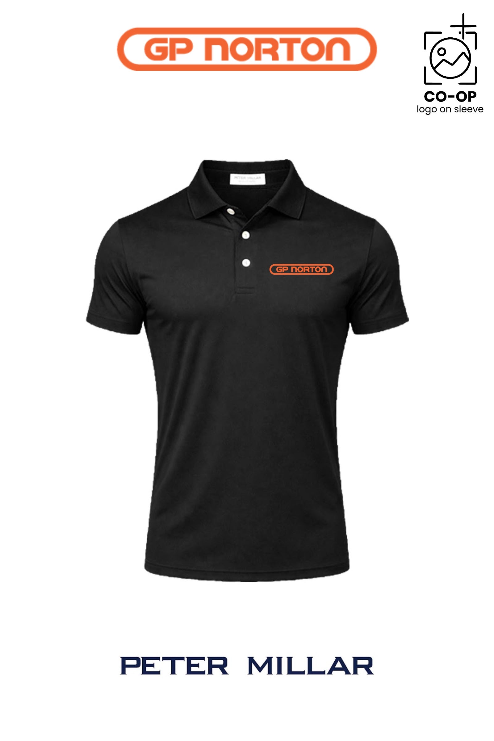 Peter Millar Mens Solid Performance Polo - Self Collar - G P NORTON