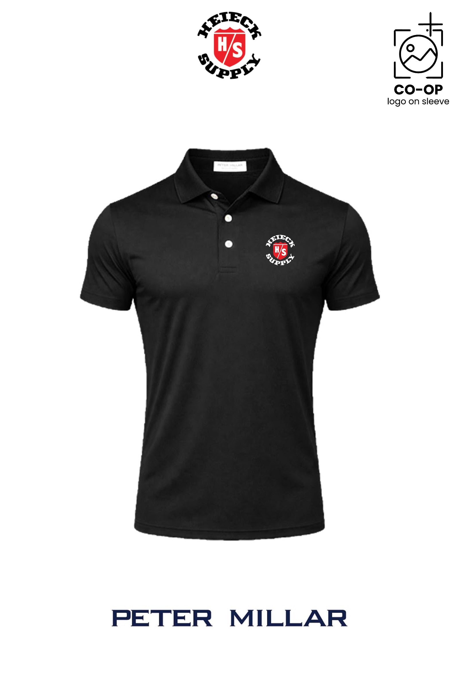 Peter Millar Mens Solid Performance Polo - Self Collar - HEIECK SUPPLY