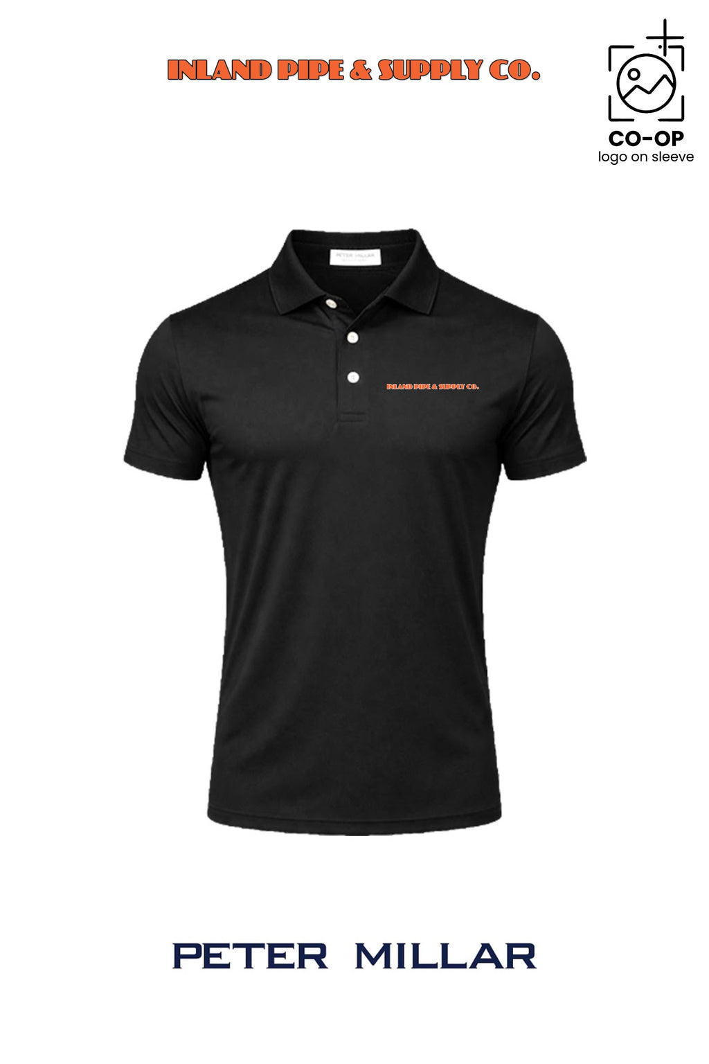 Peter Millar Mens Solid Performance Polo - Self Collar - INLAND PIPE AND SUPPLY