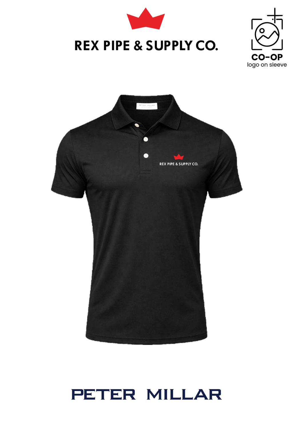 Peter Millar Mens Solid Performance Polo - Self Collar - REX PIPE AND SUPPLY