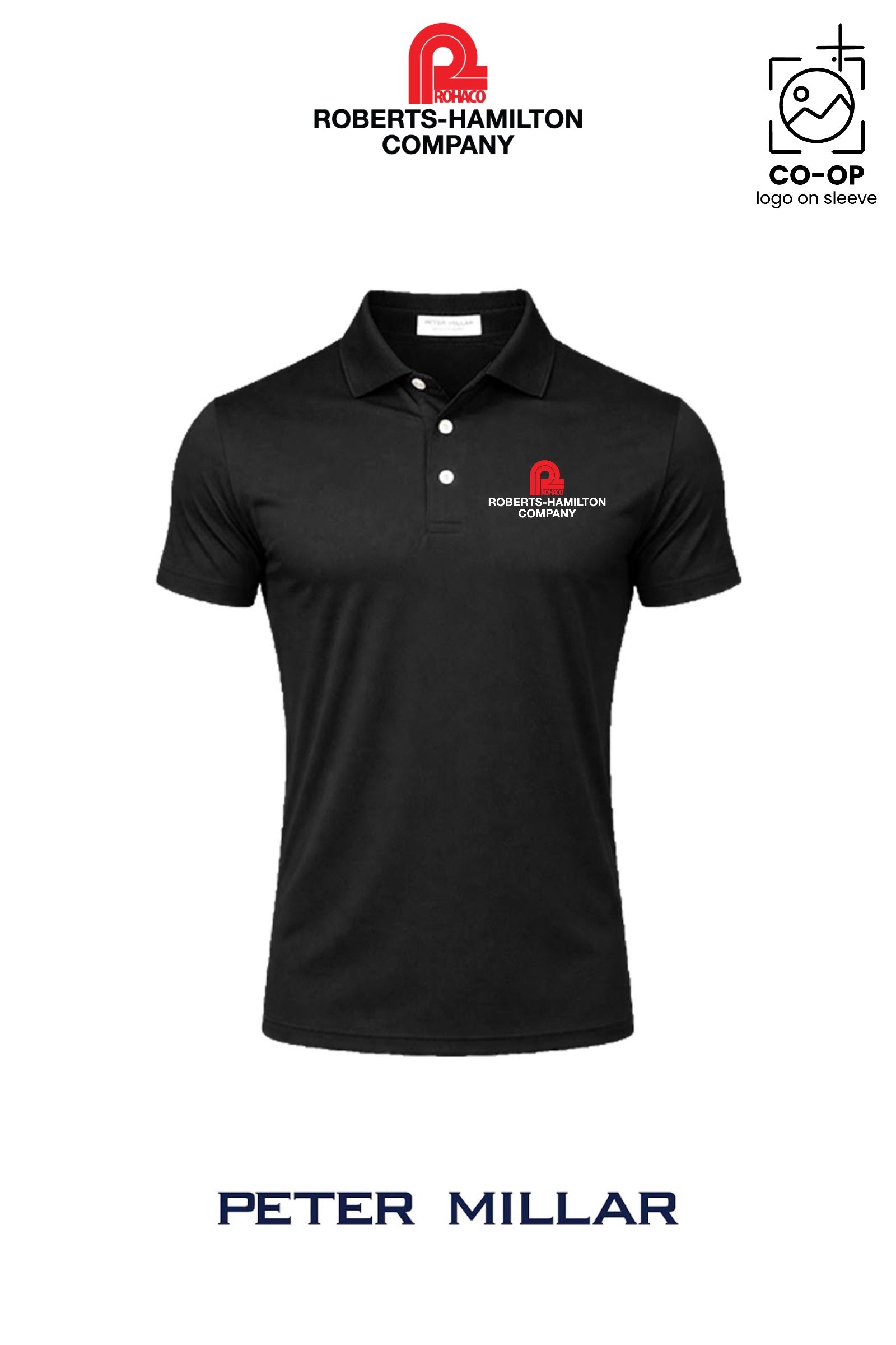 Peter Millar Mens Solid Performance Polo - Self Collar - ROBERTS-HAMILTON