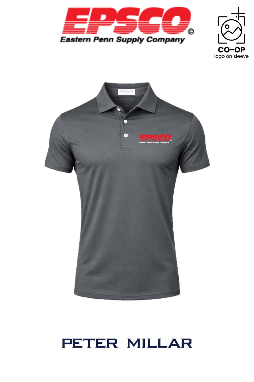 Peter Millar Mens Solid Performance Polo - Self Collar - EPSCO