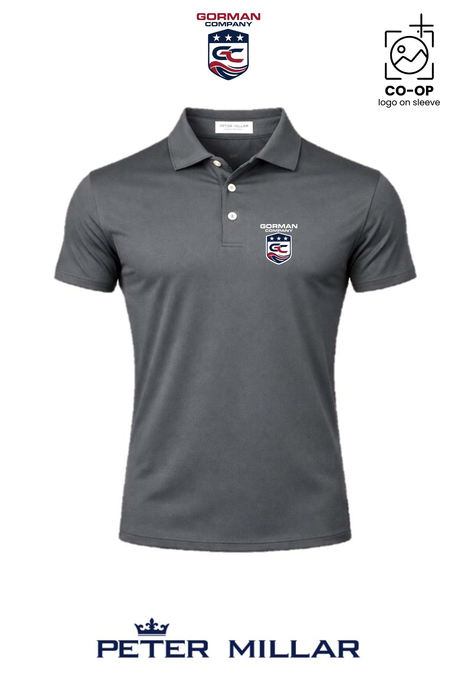 Peter Millar Mens Solid Performance Polo - Self Collar - GORMAN CO - PANAMA CITY