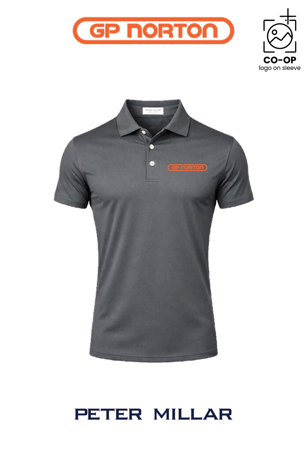 Peter Millar Mens Solid Performance Polo - Self Collar - G P NORTON