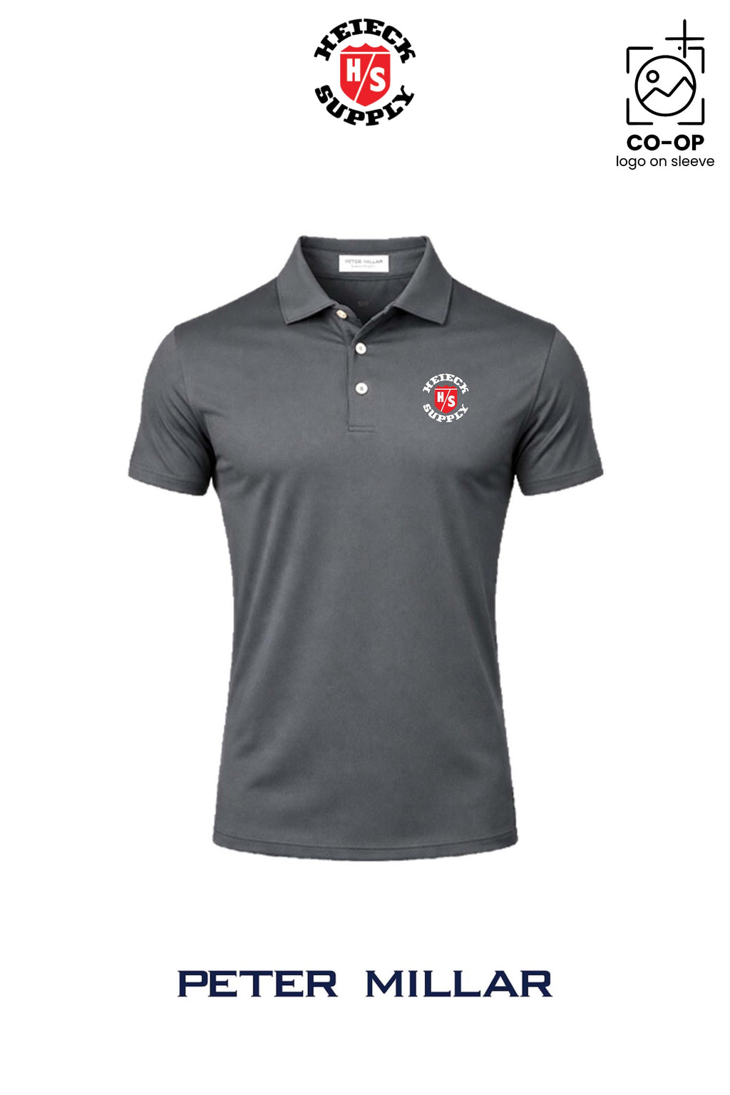 Peter Millar Mens Solid Performance Polo - Self Collar - HEIECK SUPPLY