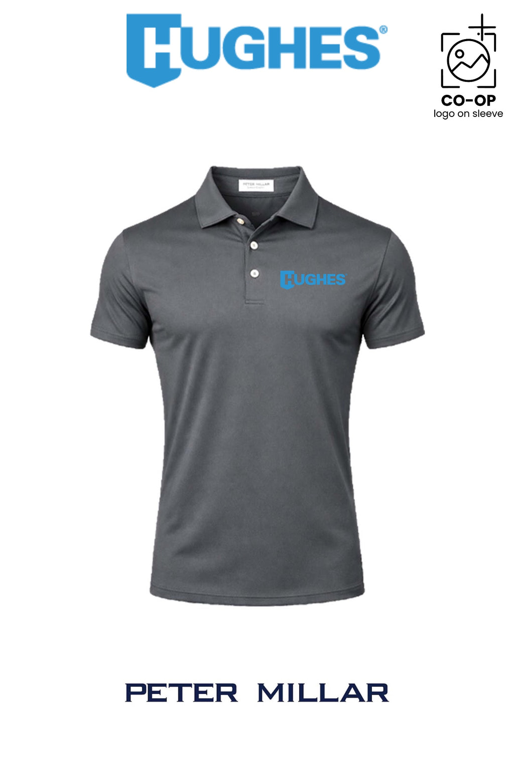 Peter Millar Mens Solid Performance Polo - Self Collar - HUGHES SUPPLY