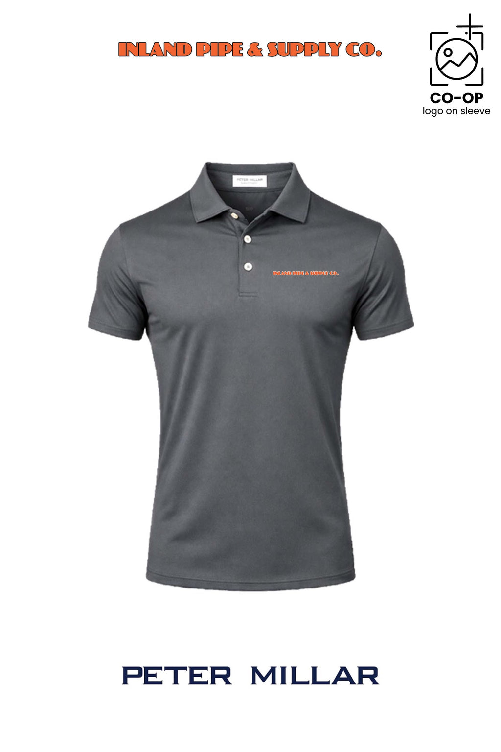 Peter Millar Mens Solid Performance Polo - Self Collar - INLAND PIPE AND SUPPLY