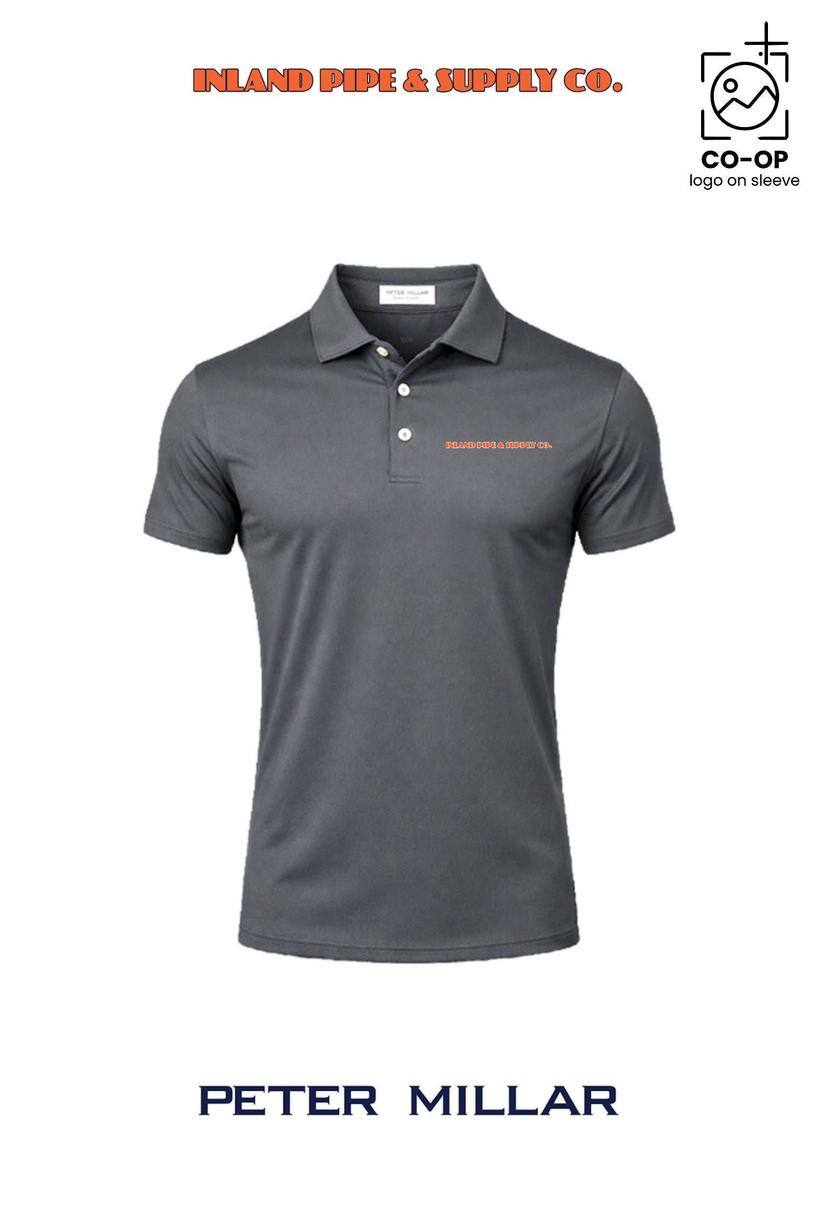 Peter Millar Mens Solid Performance Polo - Self Collar - INLAND PIPE AND SUPPLY