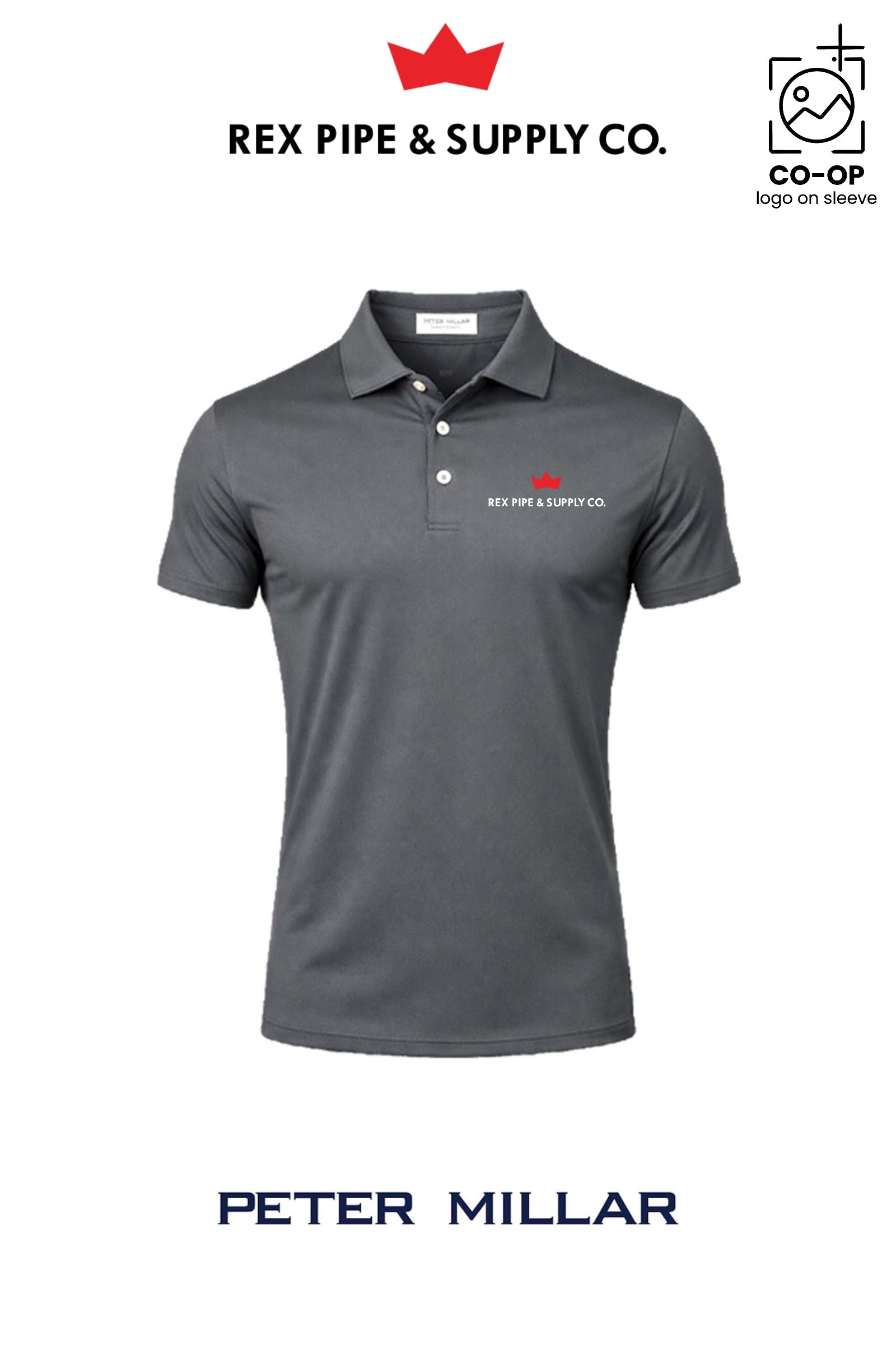 Peter Millar Mens Solid Performance Polo - Self Collar - REX PIPE AND SUPPLY
