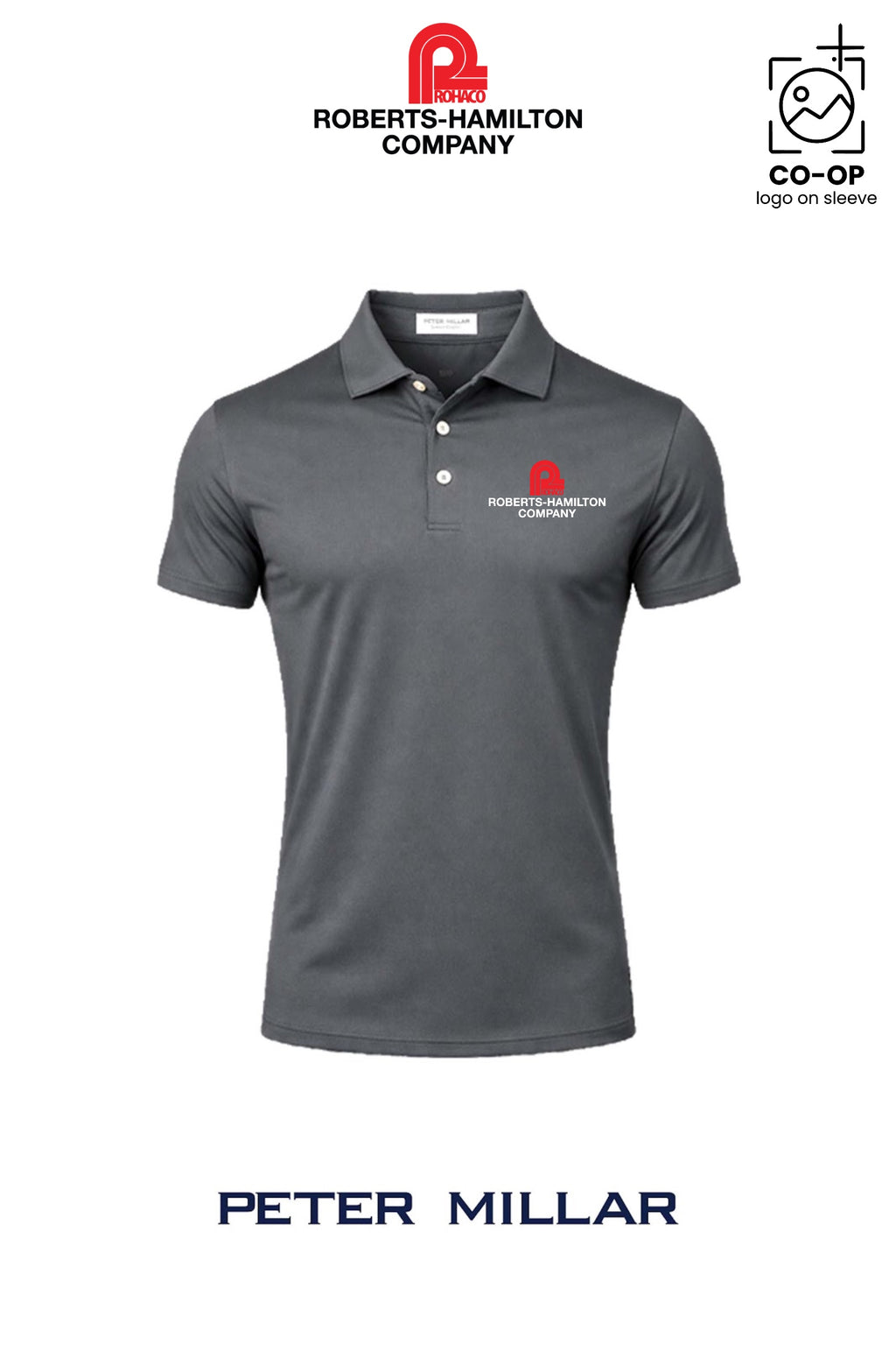 Peter Millar Mens Solid Performance Polo - Self Collar - ROBERTS-HAMILTON