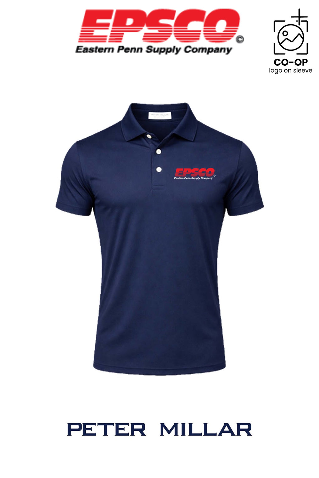 Peter Millar Mens Solid Performance Polo - Self Collar - EPSCO