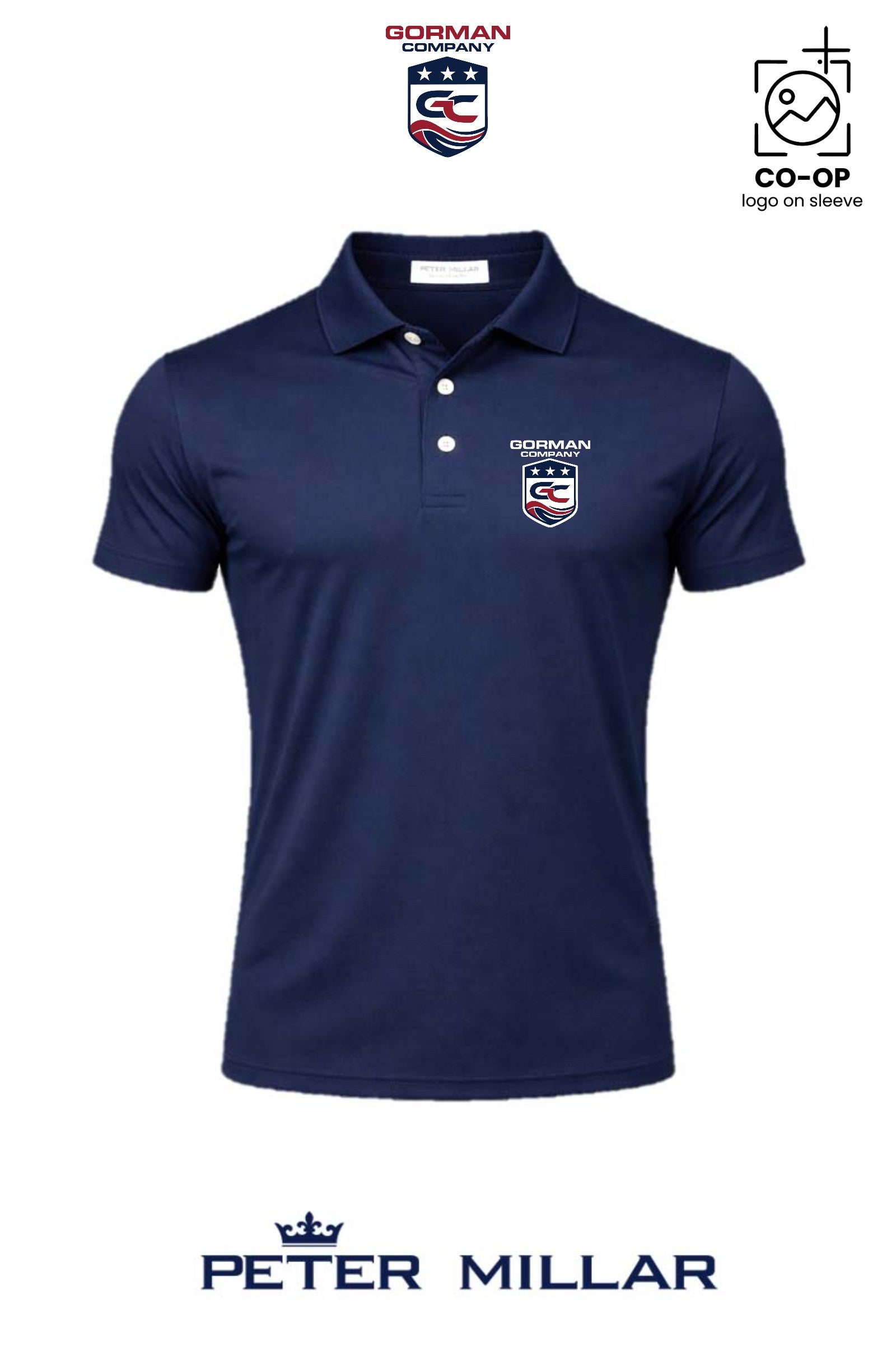 Peter Millar Mens Solid Performance Polo - Self Collar - GORMAN CO - PANAMA CITY