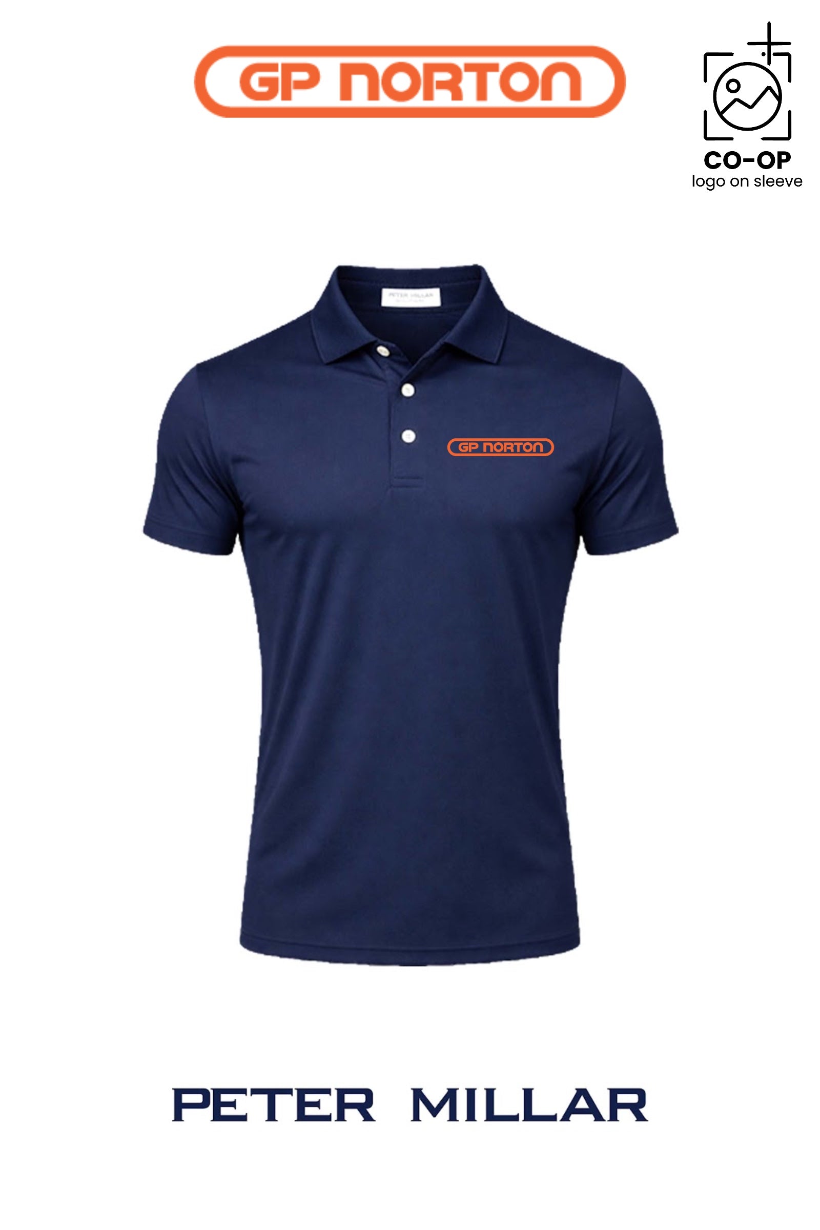 Peter Millar Mens Solid Performance Polo - Self Collar - G P NORTON