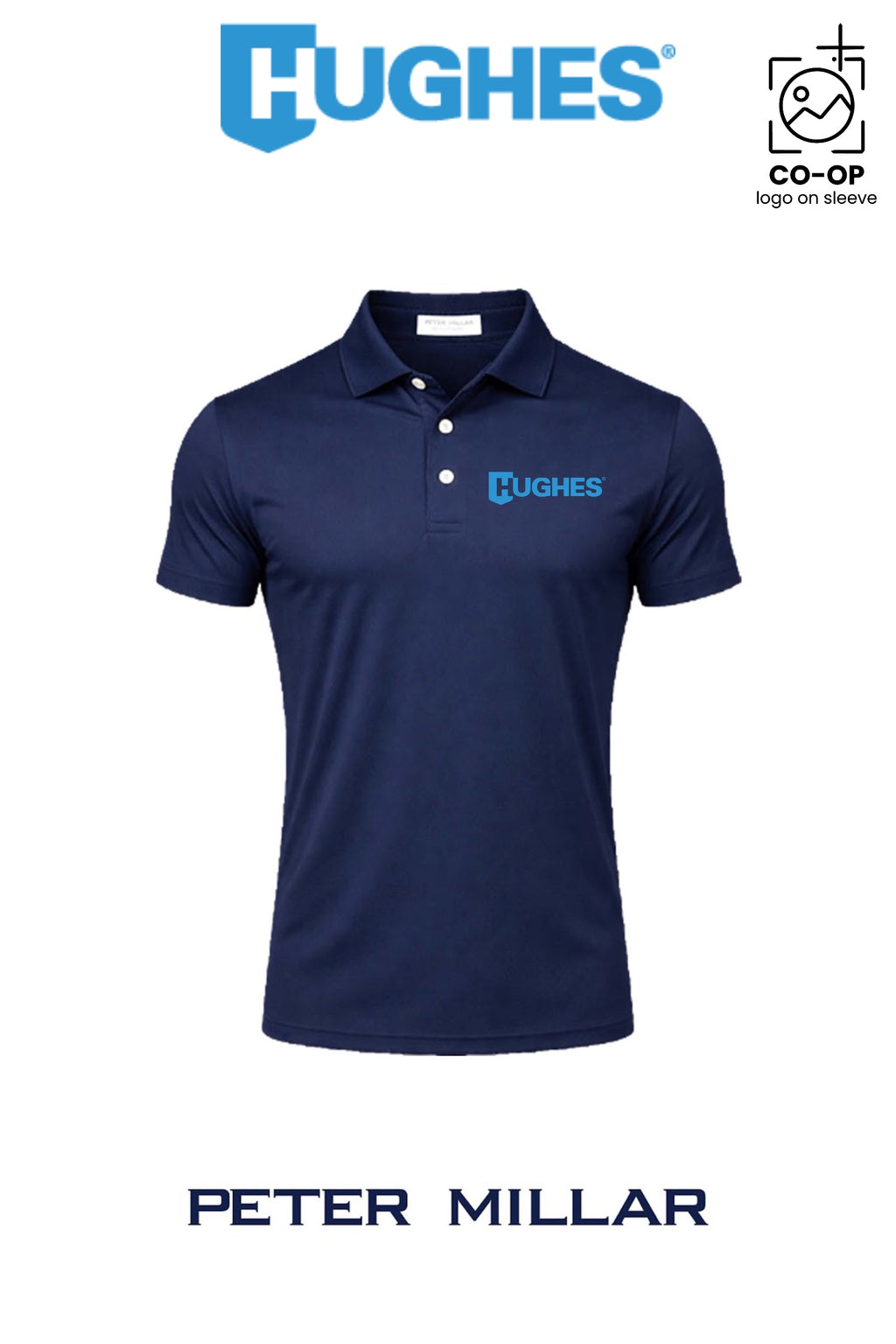 Peter Millar Mens Solid Performance Polo - Self Collar - HUGHES SUPPLY