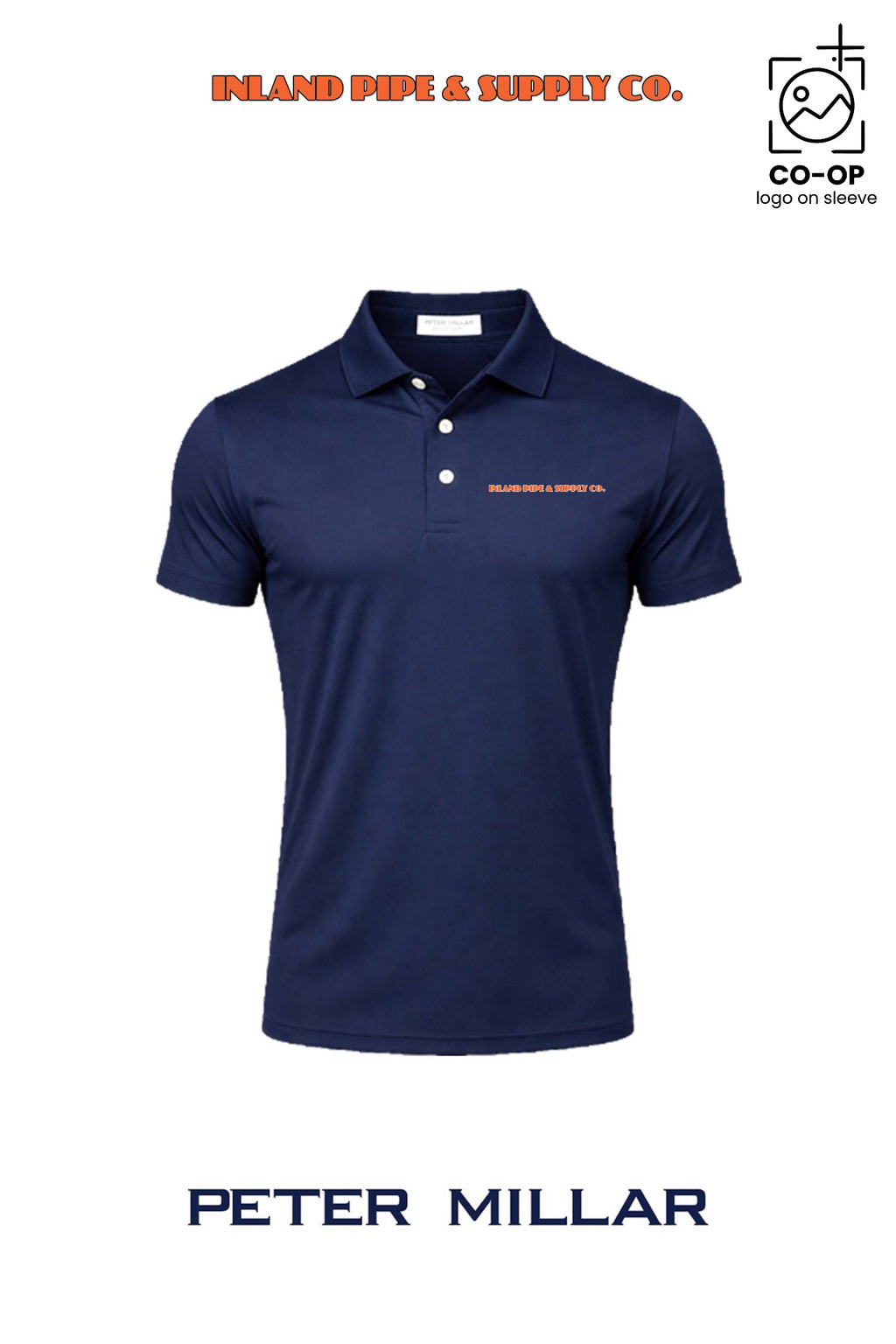 Peter Millar Mens Solid Performance Polo - Self Collar - INLAND PIPE AND SUPPLY