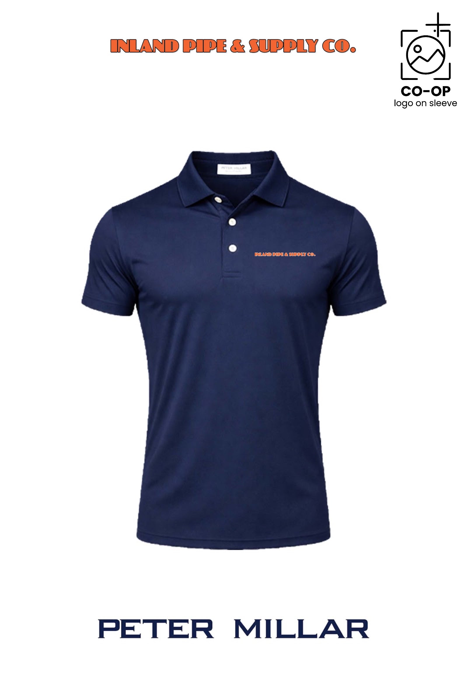 Peter Millar Mens Solid Performance Polo - Self Collar - INLAND PIPE AND SUPPLY