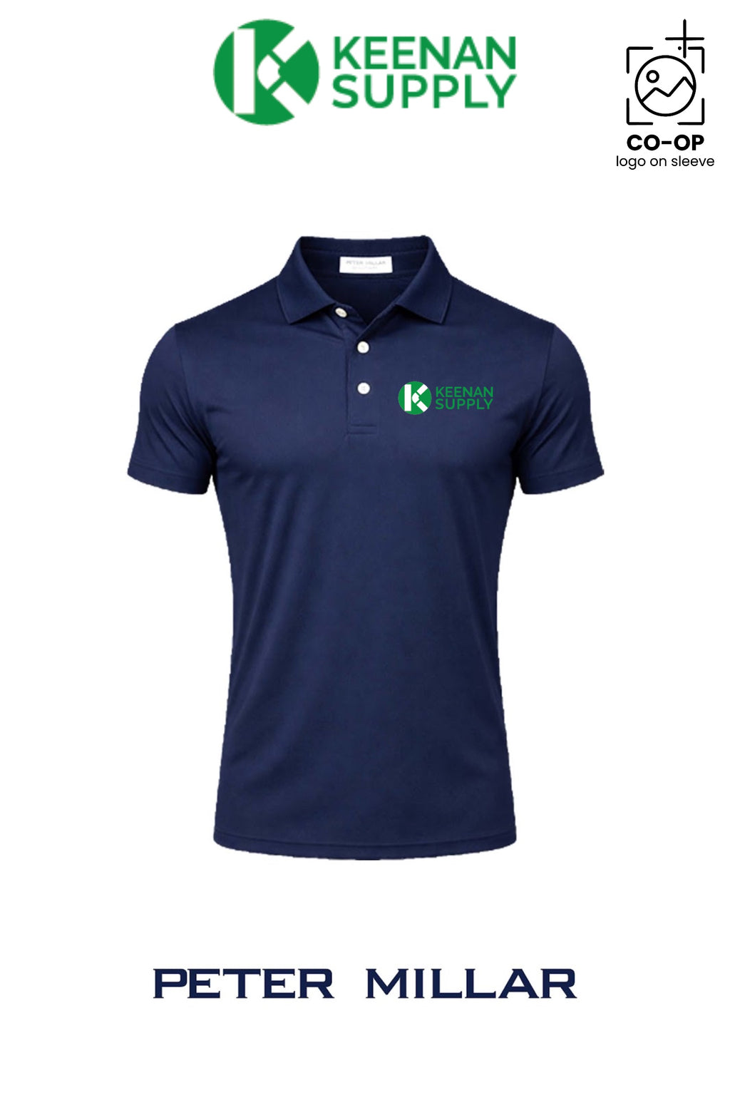 Peter Millar Mens Solid Performance Polo - Self Collar - KEENAN SUPPLY