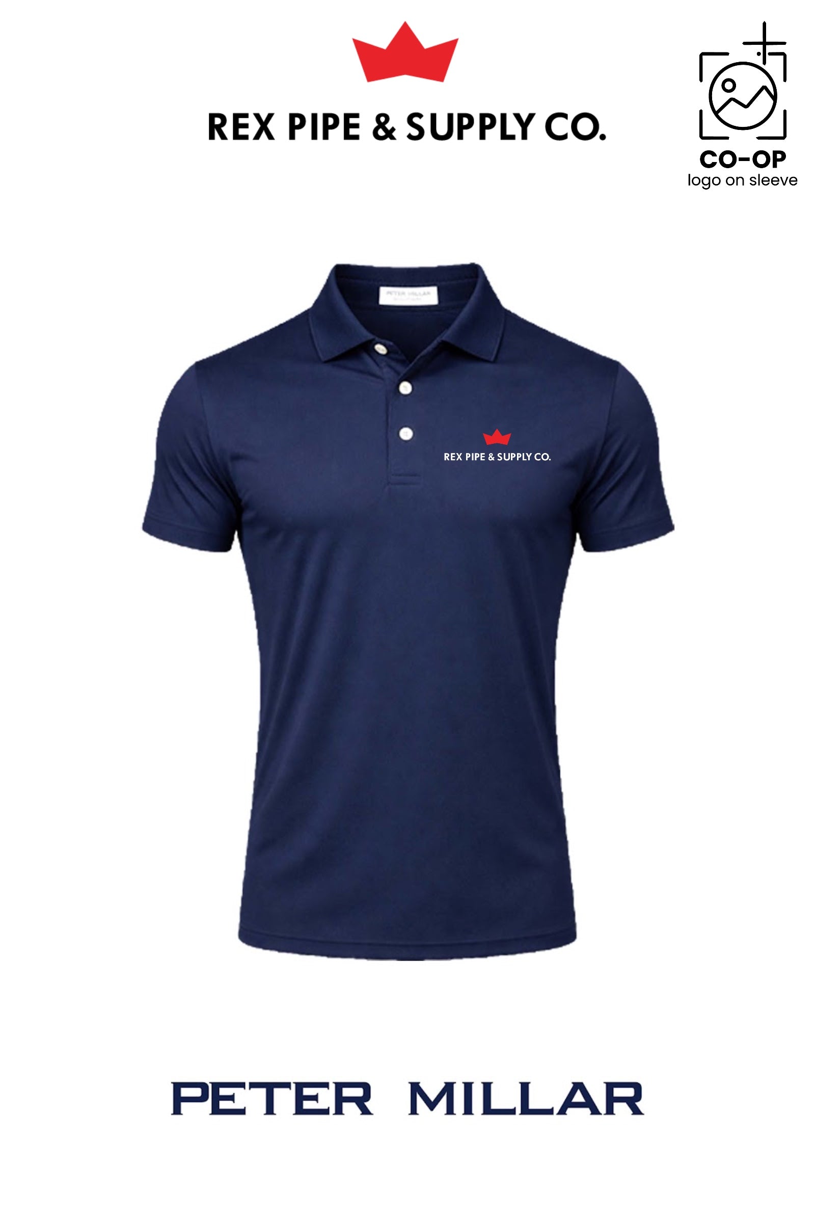 Peter Millar Mens Solid Performance Polo - Self Collar - REX PIPE AND SUPPLY