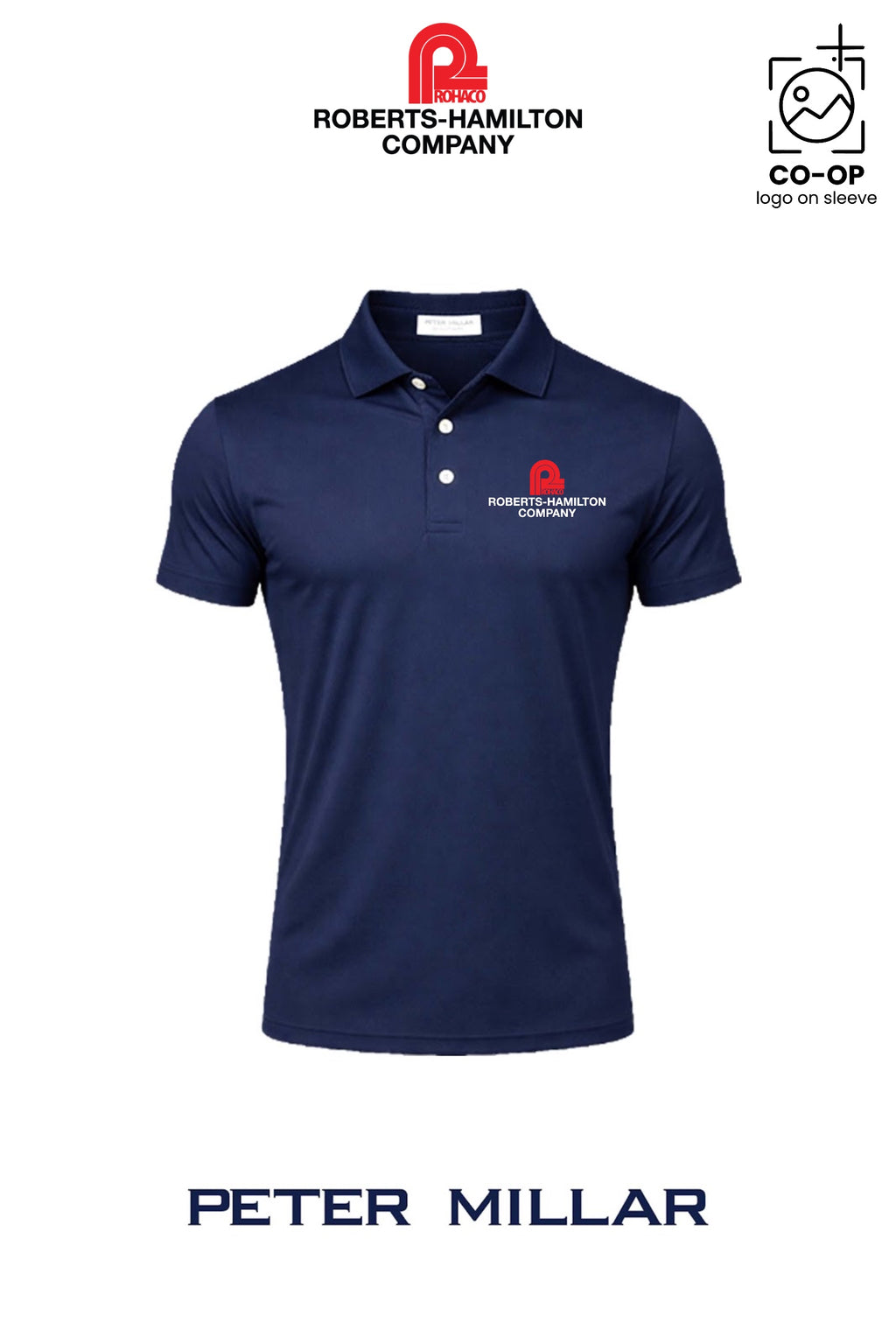 Peter Millar Mens Solid Performance Polo - Self Collar - ROBERTS-HAMILTON