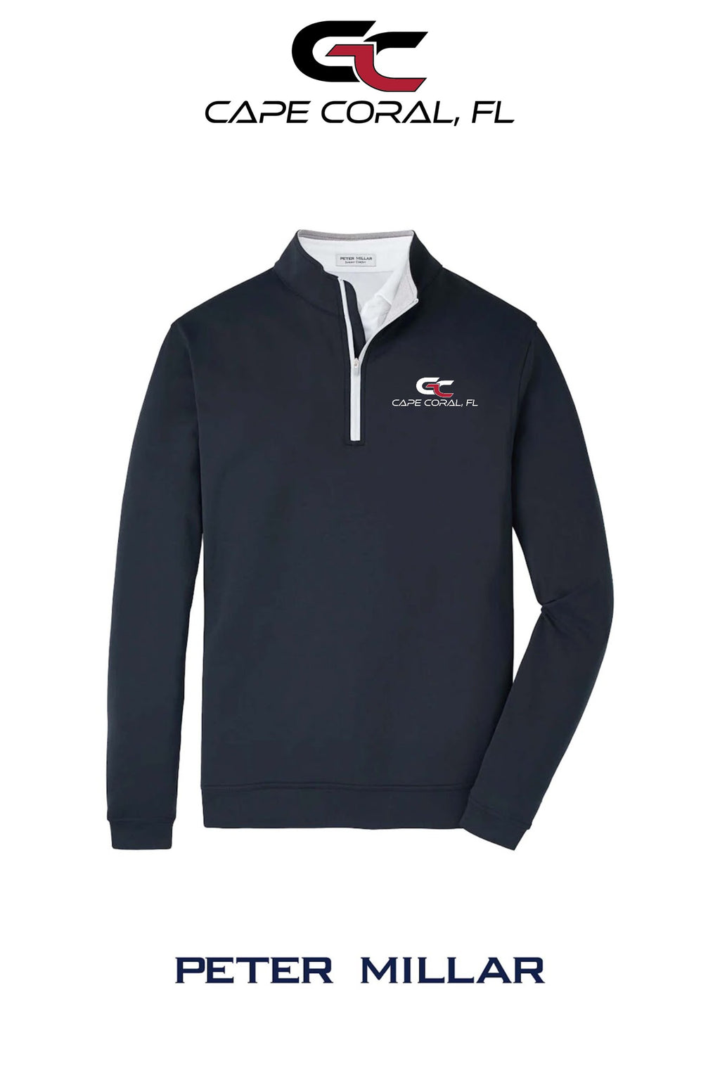 Peter Millar Mens Perth Performance Quarter-Zip - GORMAN CO - CAPE CORAL