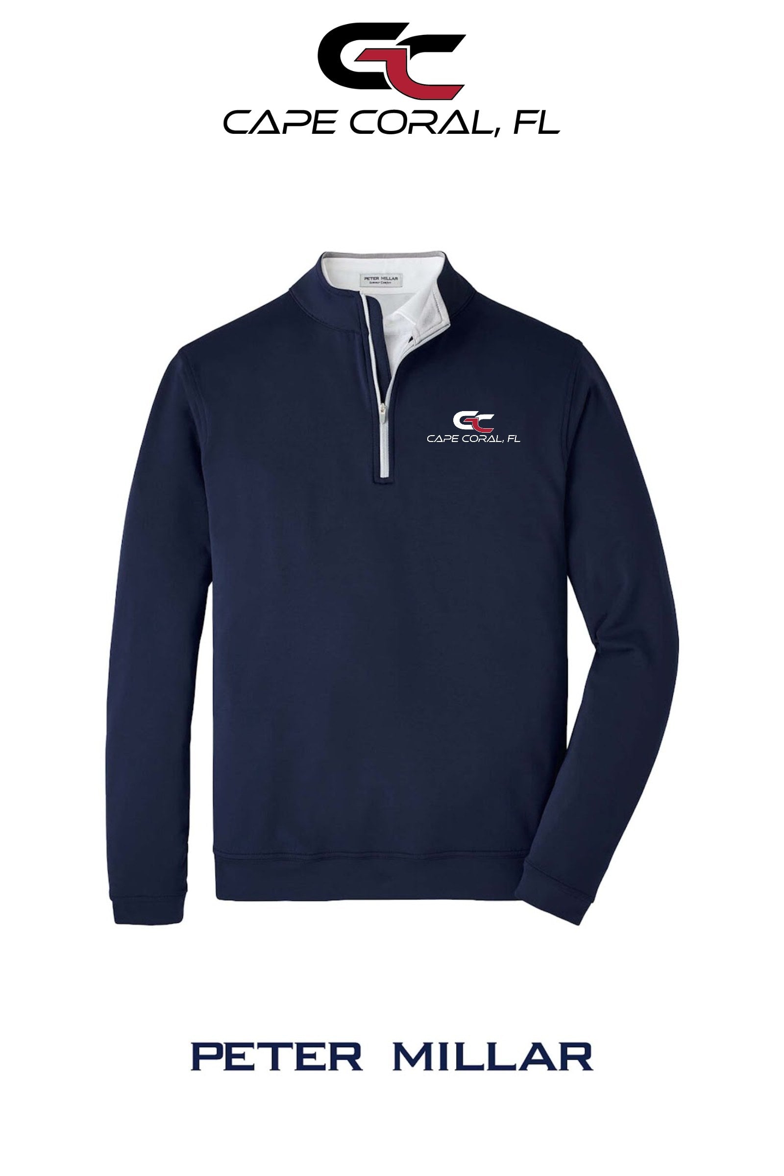 Peter Millar Mens Perth Performance Quarter-Zip - GORMAN CO - CAPE CORAL
