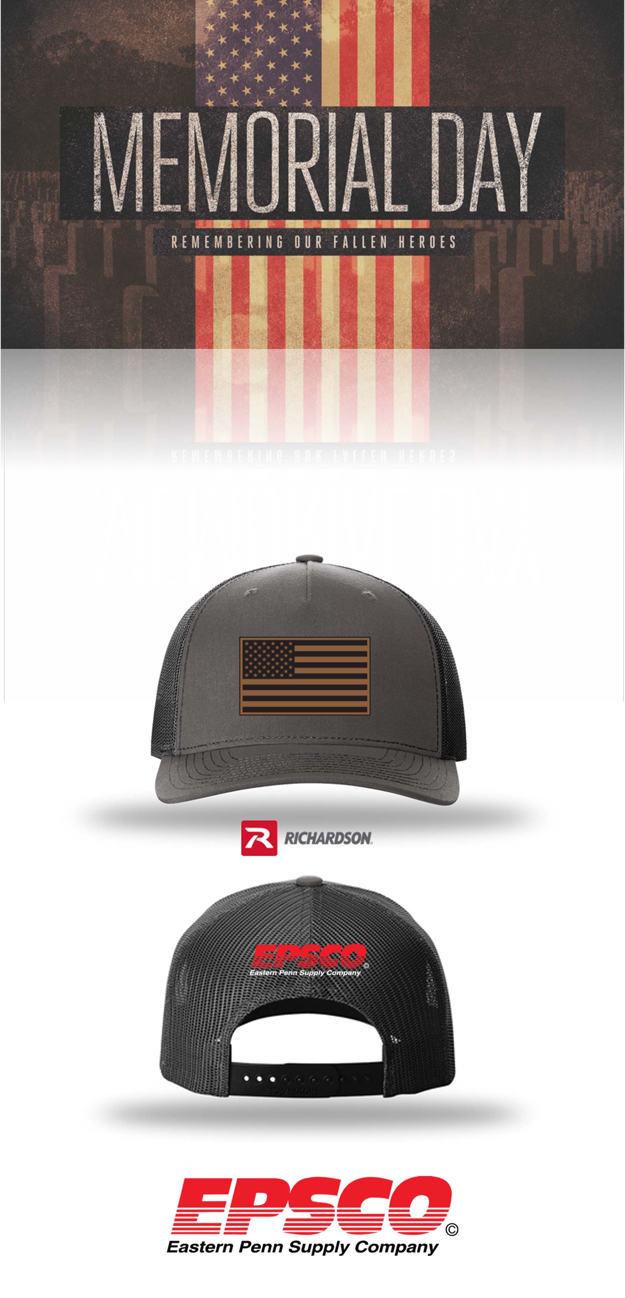 MEMORIAL DAY Richardson 112FP Five-Panel Trucker - EPSCO