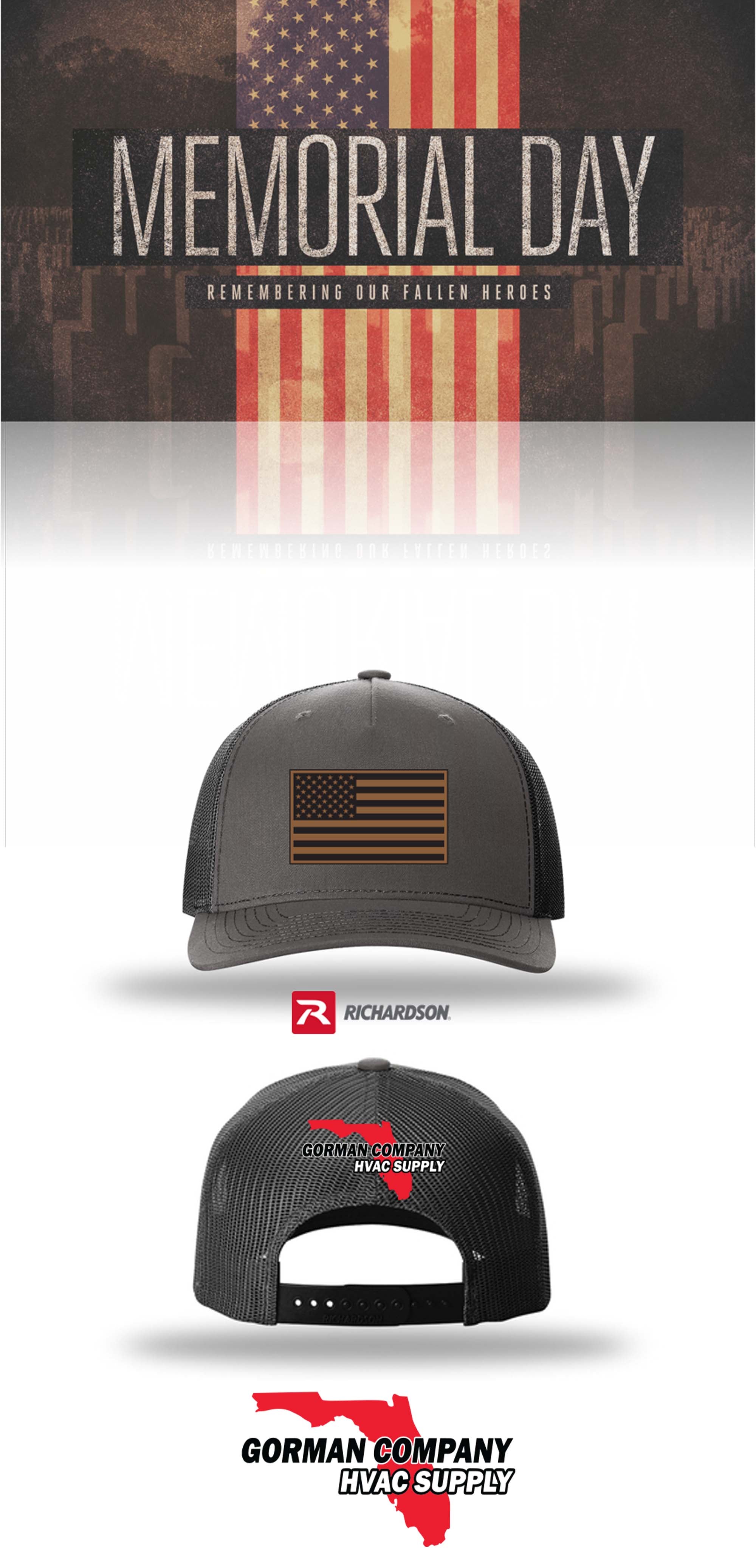 MEMORIAL DAY Richardson 112FP Five-Panel Trucker - GORMAN CO - HVAC