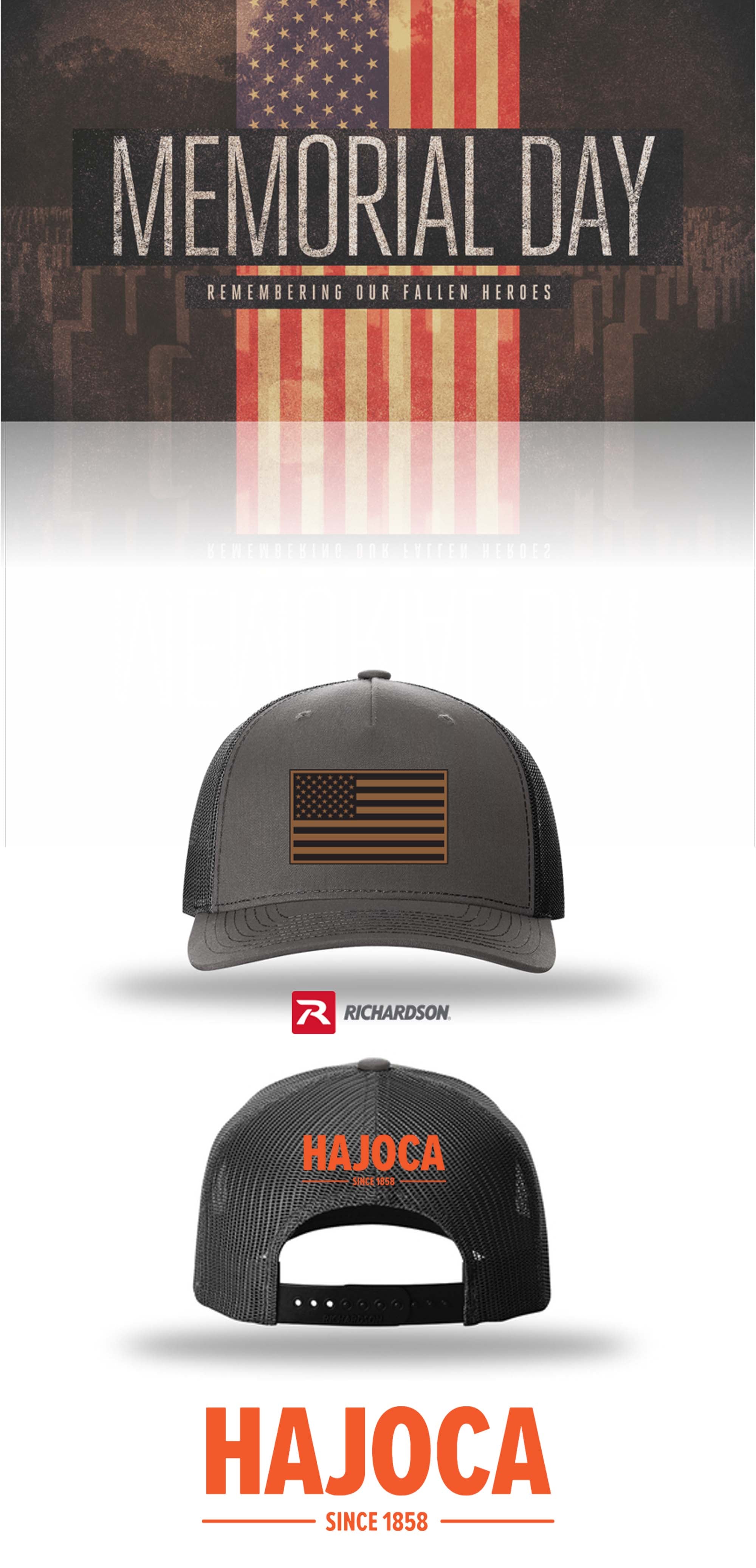 MEMORIAL DAY Richardson 112FP Five-Panel Trucker - HAJOCA