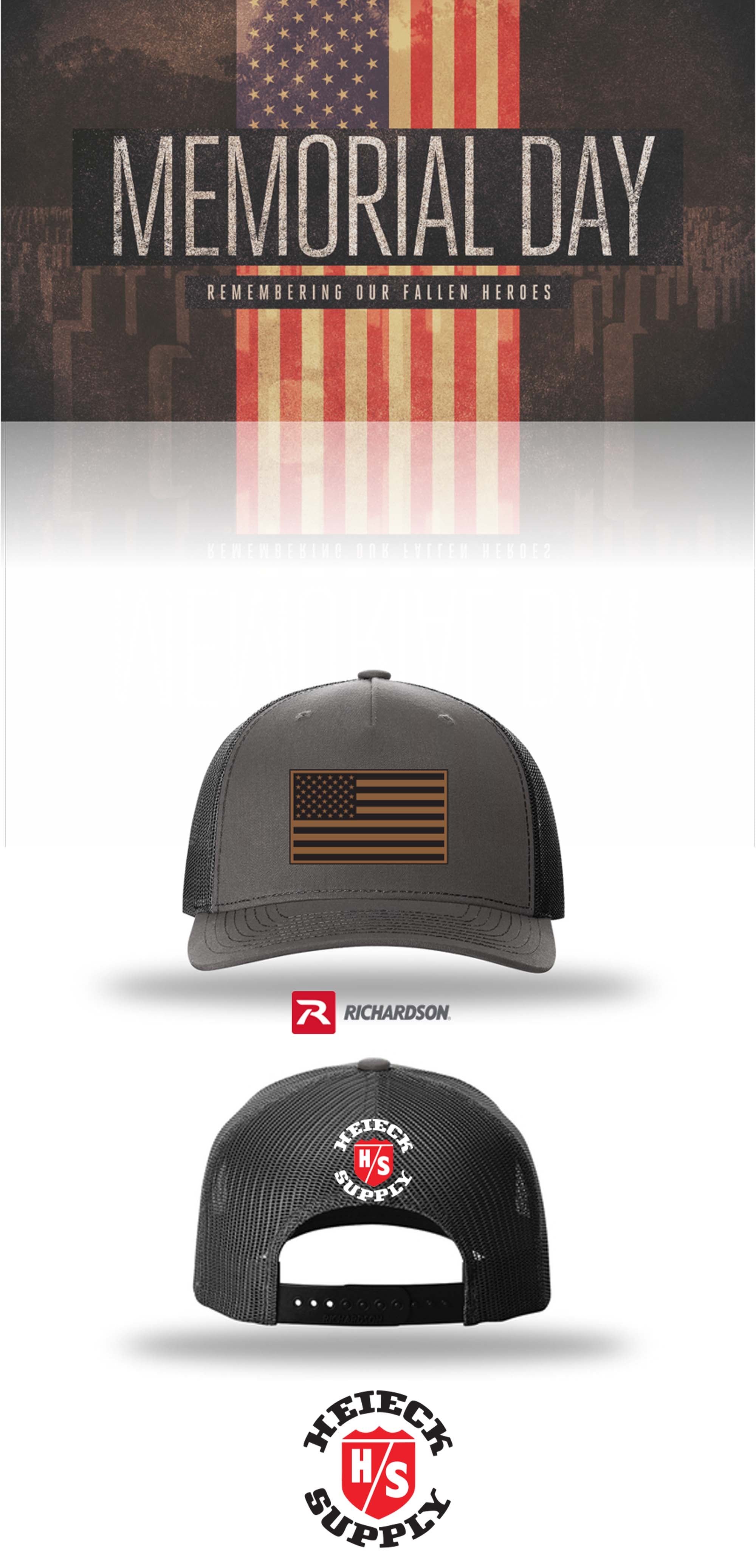 MEMORIAL DAY Richardson 112FP Five-Panel Trucker - HEIECK SUPPLY