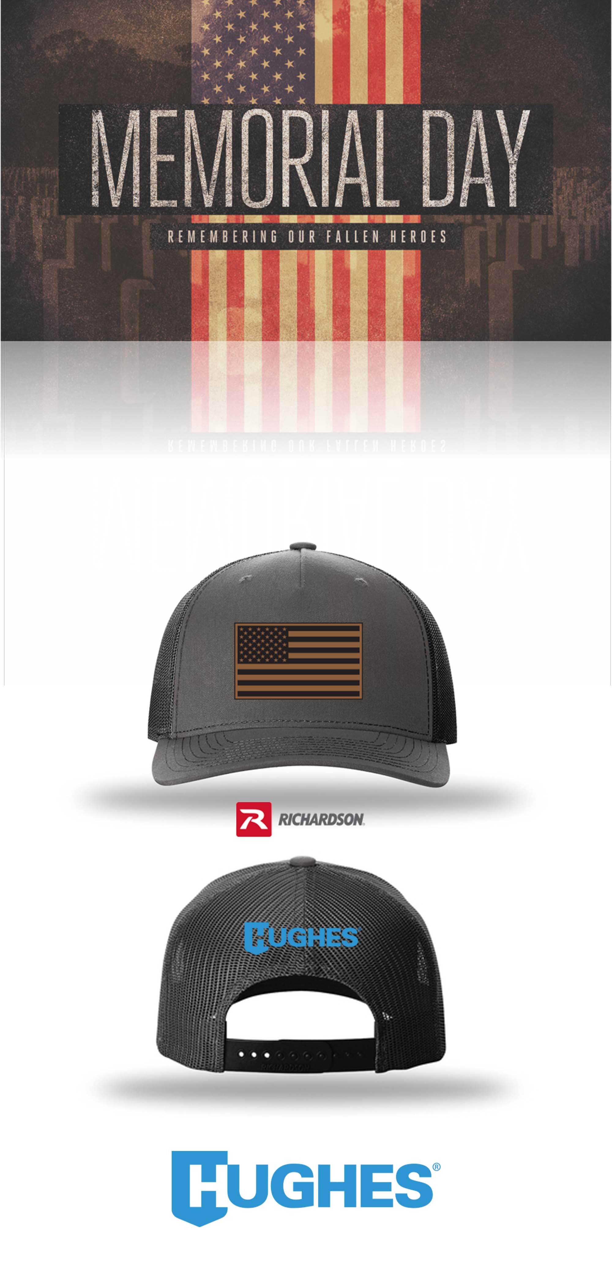 MEMORIAL DAY Richardson 112FP Five-Panel Trucker - HUGHES SUPPLY