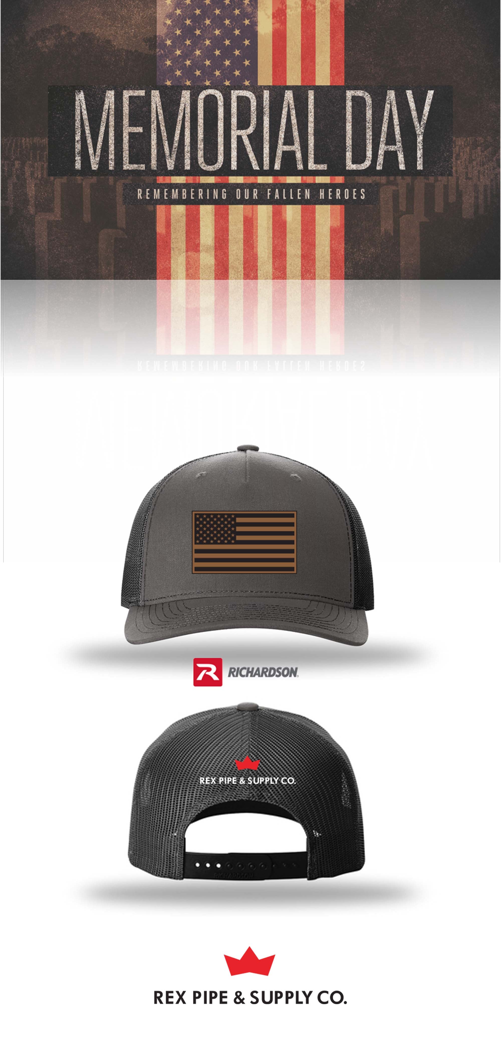 MEMORIAL DAY Richardson 112FP Five-Panel Trucker - REX PIPE AND SUPPLY