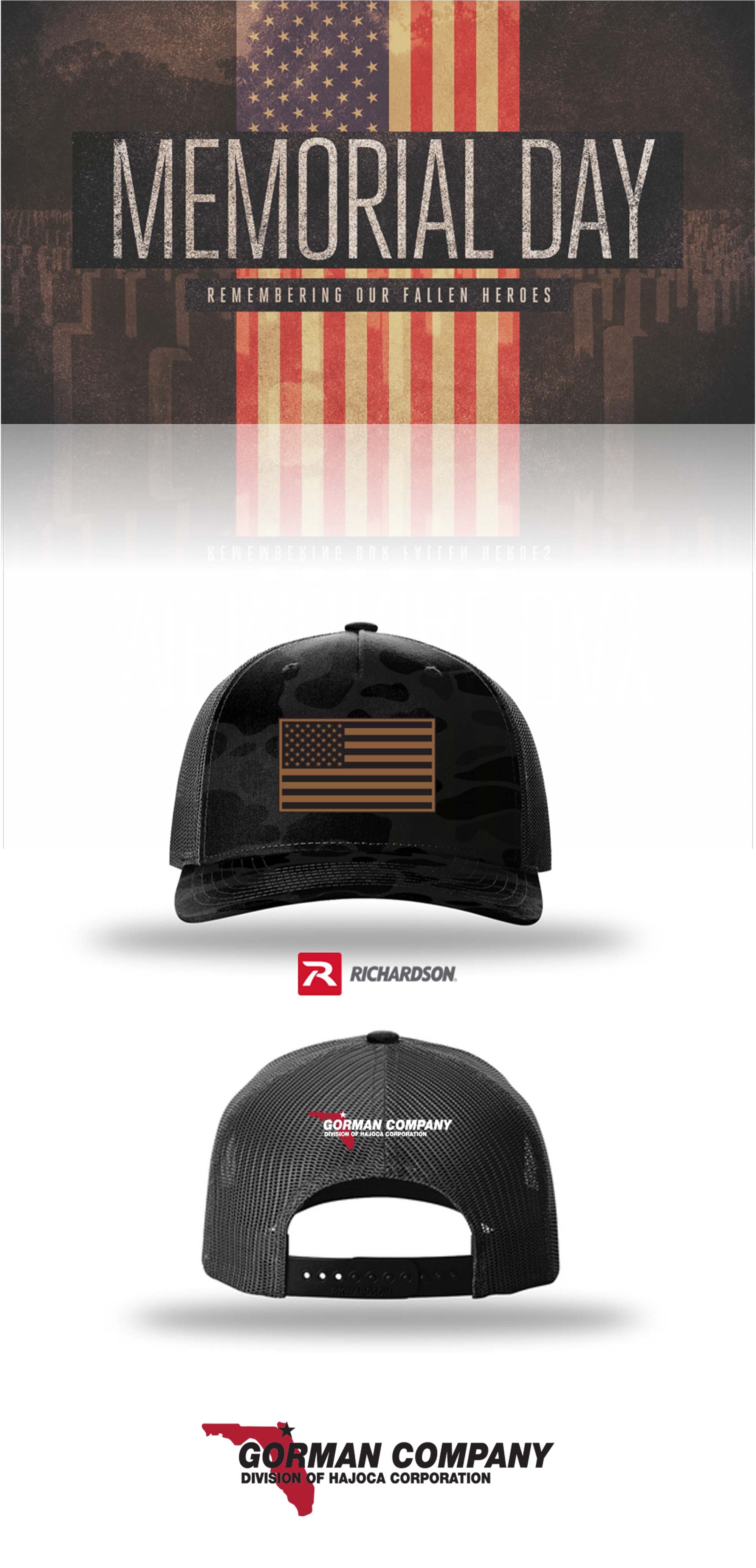 MEMORIAL DAY Richardson 112PFP Printed Five-Panel Trucker - GORMAN CO - FL