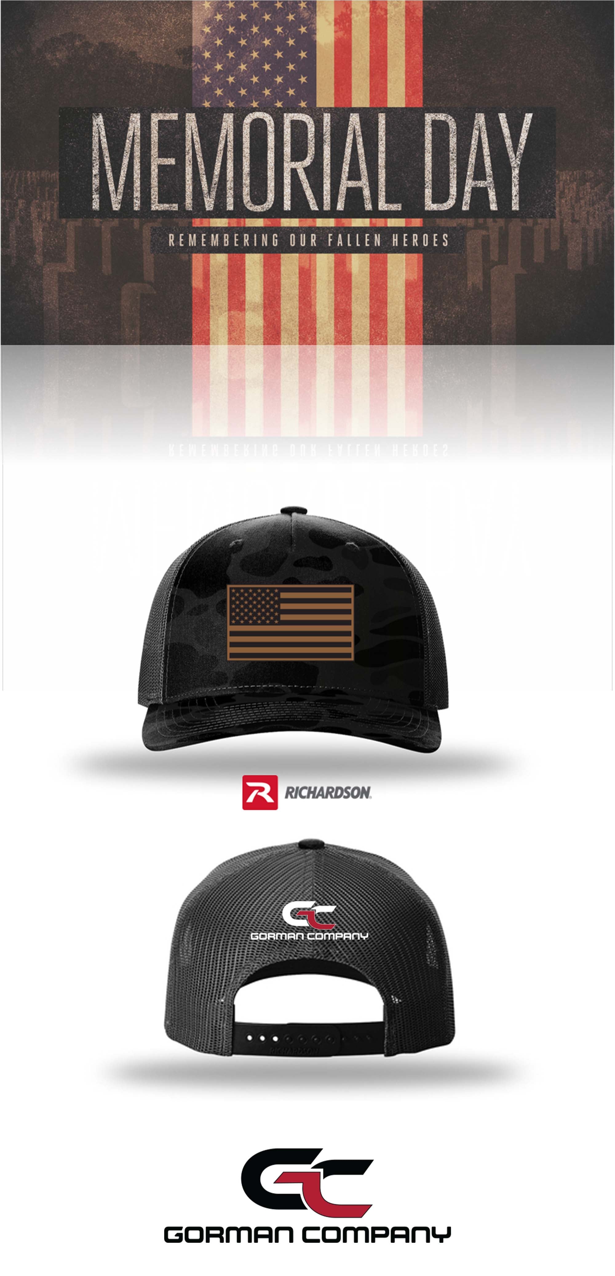 MEMORIAL DAY Richardson 112PFP Printed Five-Panel Trucker - GORMAN CO - CAPE CORAL