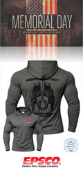 MEMORIAL DAY Port & Co™ Performance UPF 50 Hooded Long Sleeve - EPSCO