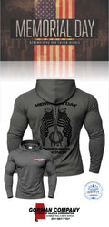 MEMORIAL DAY Port & Co™ Performance UPF 50 Hooded Long Sleeve - GORMAN CO - AL
