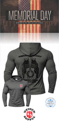 MEMORIAL DAY Port & Co™ Performance UPF 50 Hooded Long Sleeve - HEIECK SUPPLY