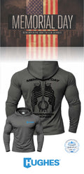 MEMORIAL DAY Port & Co™ Performance UPF 50 Hooded Long Sleeve - HUGHES SUPPLY