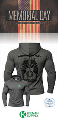 MEMORIAL DAY Port & Co™ Performance UPF 50 Hooded Long Sleeve - KEENAN SUPPLY