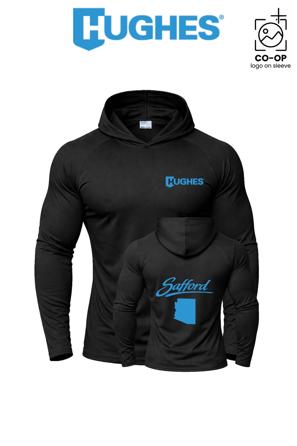 Port & Co™ Performance Pullover Hooded UPF50 Tee - HUGHES SUPPLY - SAFFORD