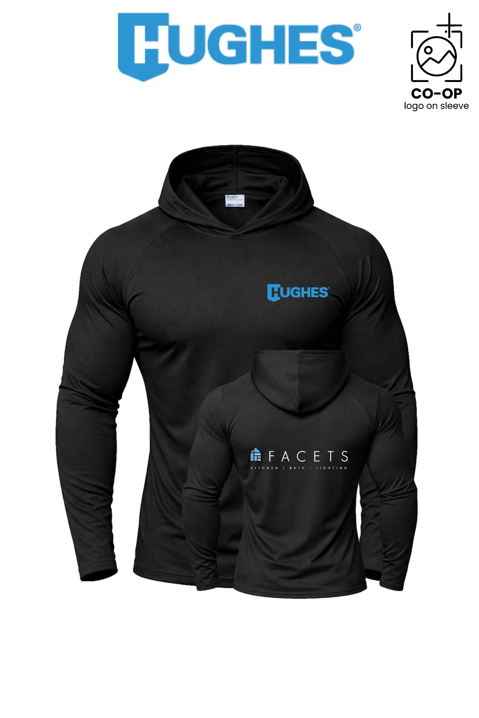 Port & Co™ Performance Pullover Hooded UPF50 Tee - HUGHES SUPPLY - HUNTERSVILLE