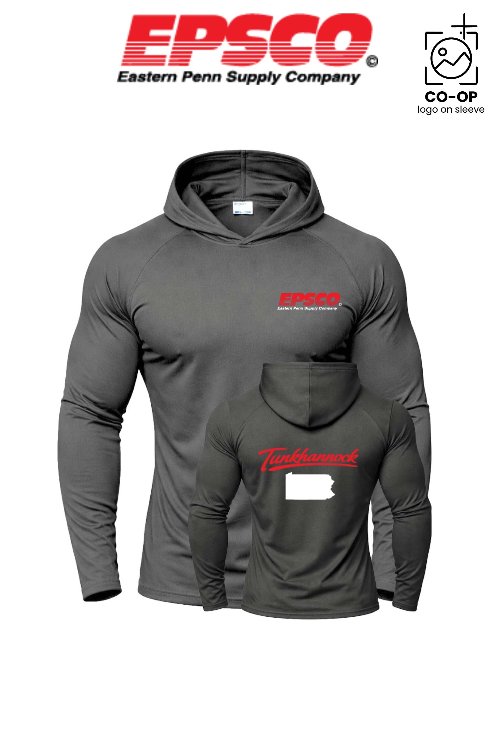 Port & Co™ Performance Pullover Hooded UPF50 Tee - EPSCO - TUNKHANNOCK