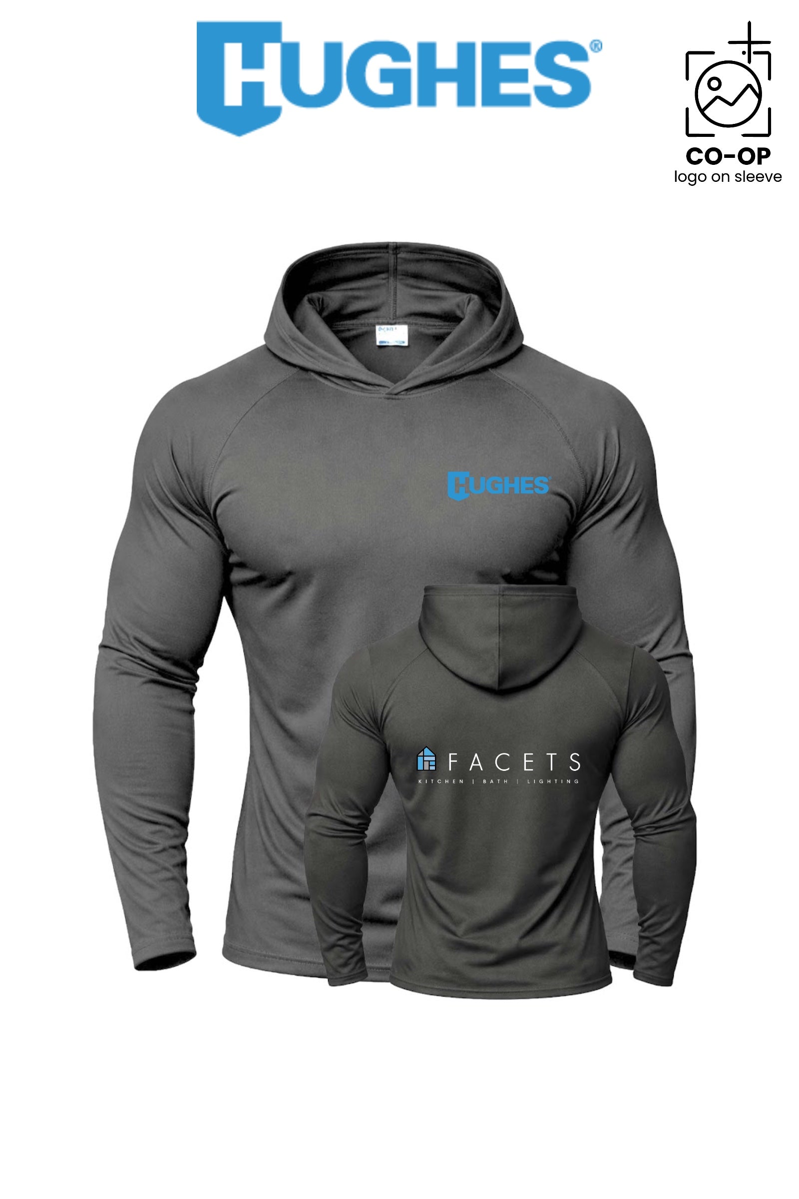 Port & Co™ Performance Pullover Hooded UPF50 Tee - HUGHES SUPPLY - HUNTERSVILLE