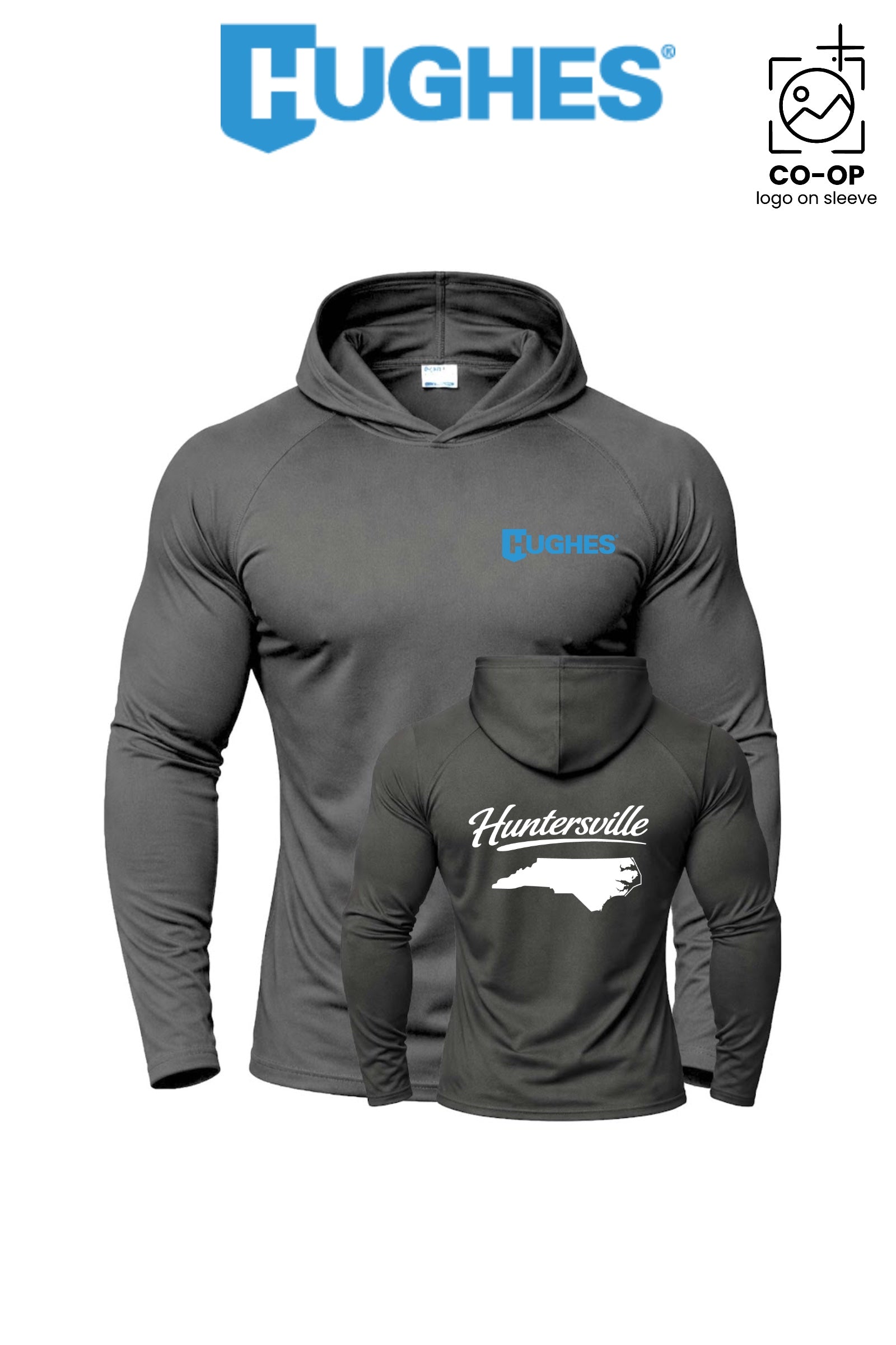 Port & Co™ Performance Pullover Hooded UPF50 Tee - HUGHES SUPPLY - HUNTERSVILLE