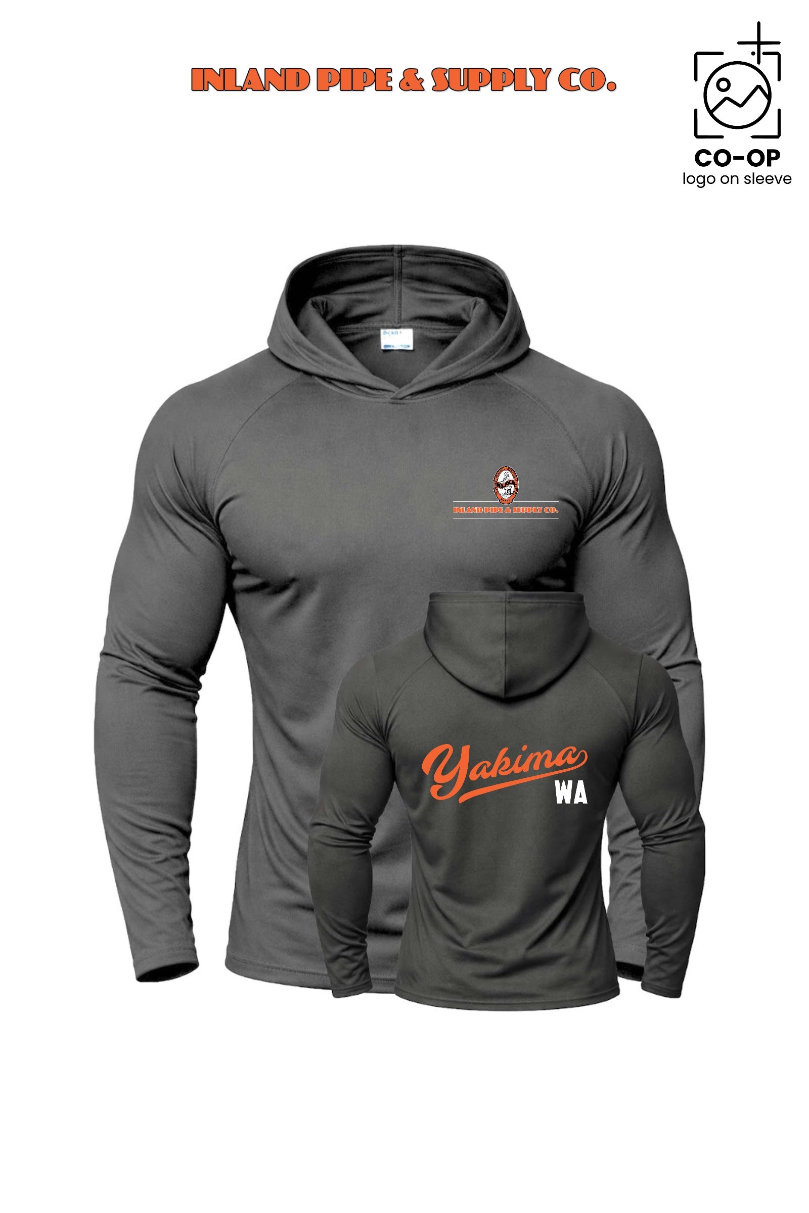 Port & Co™ Performance Pullover Hooded UPF50 Tee - INLAND PIPE AND SUPPLY - YAKIMA