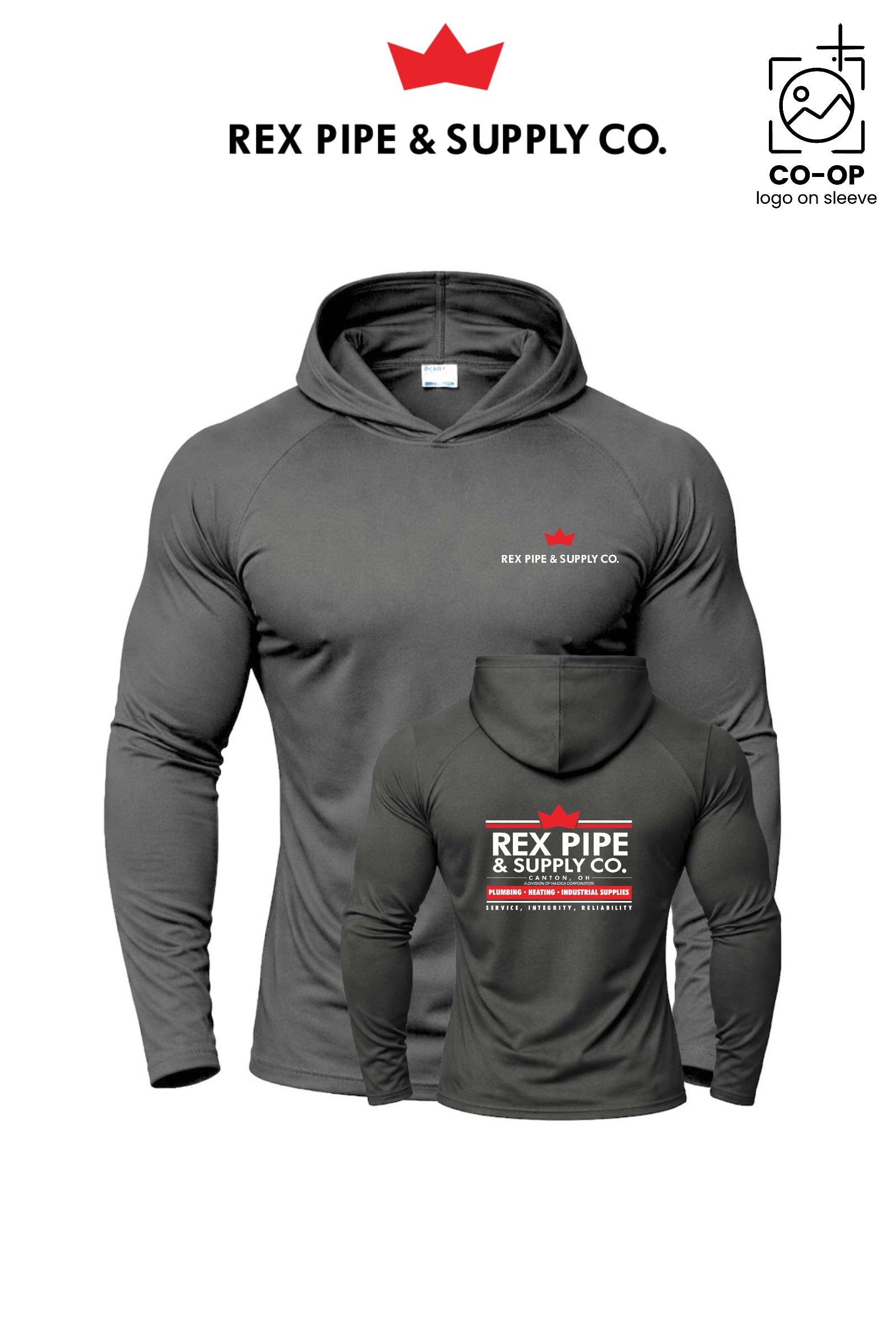 Port & Co™ Performance Pullover Hooded UPF50 Tee - REX PIPE AND SUPPLY - CANTON